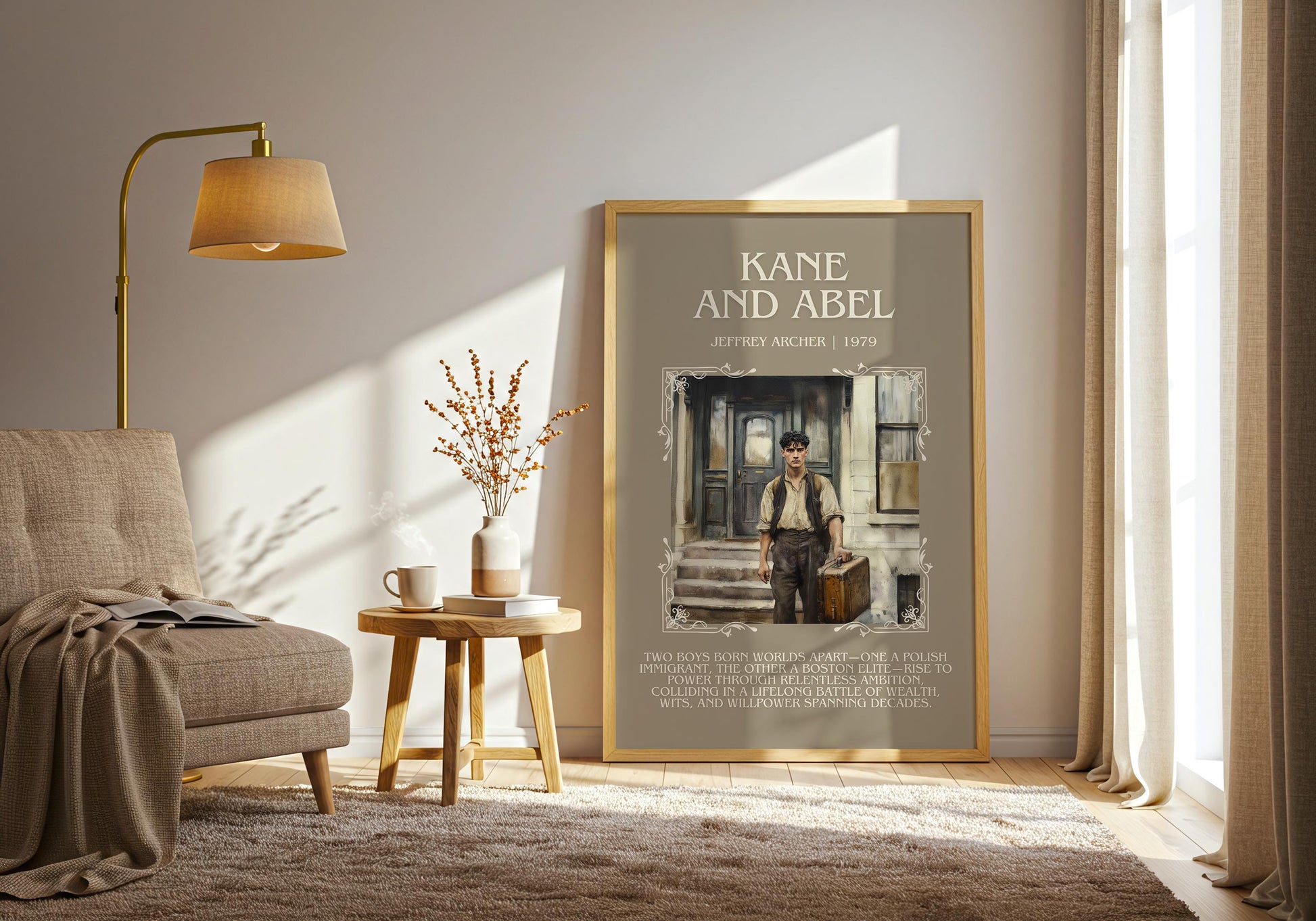 Kane And Abel by Jeffrey Archer Descriptive, High Quality Poster Print.Free Delivery Wall Art.Author&Blurb Book Artwork. Home Decor Gift