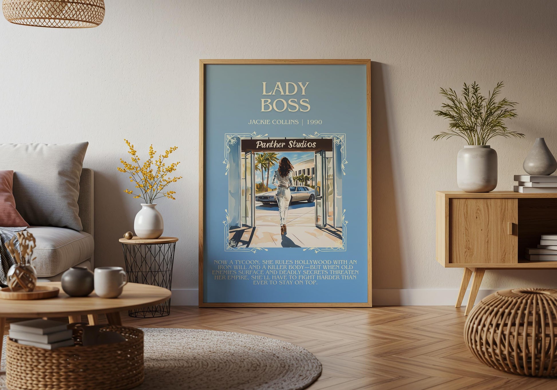 Lady Boss by Jackie Collins Descriptive, High Quality Poster Print.Free Delivery Wall Art.Author&Blurb Book Artwork. Home Decor Novel Gift