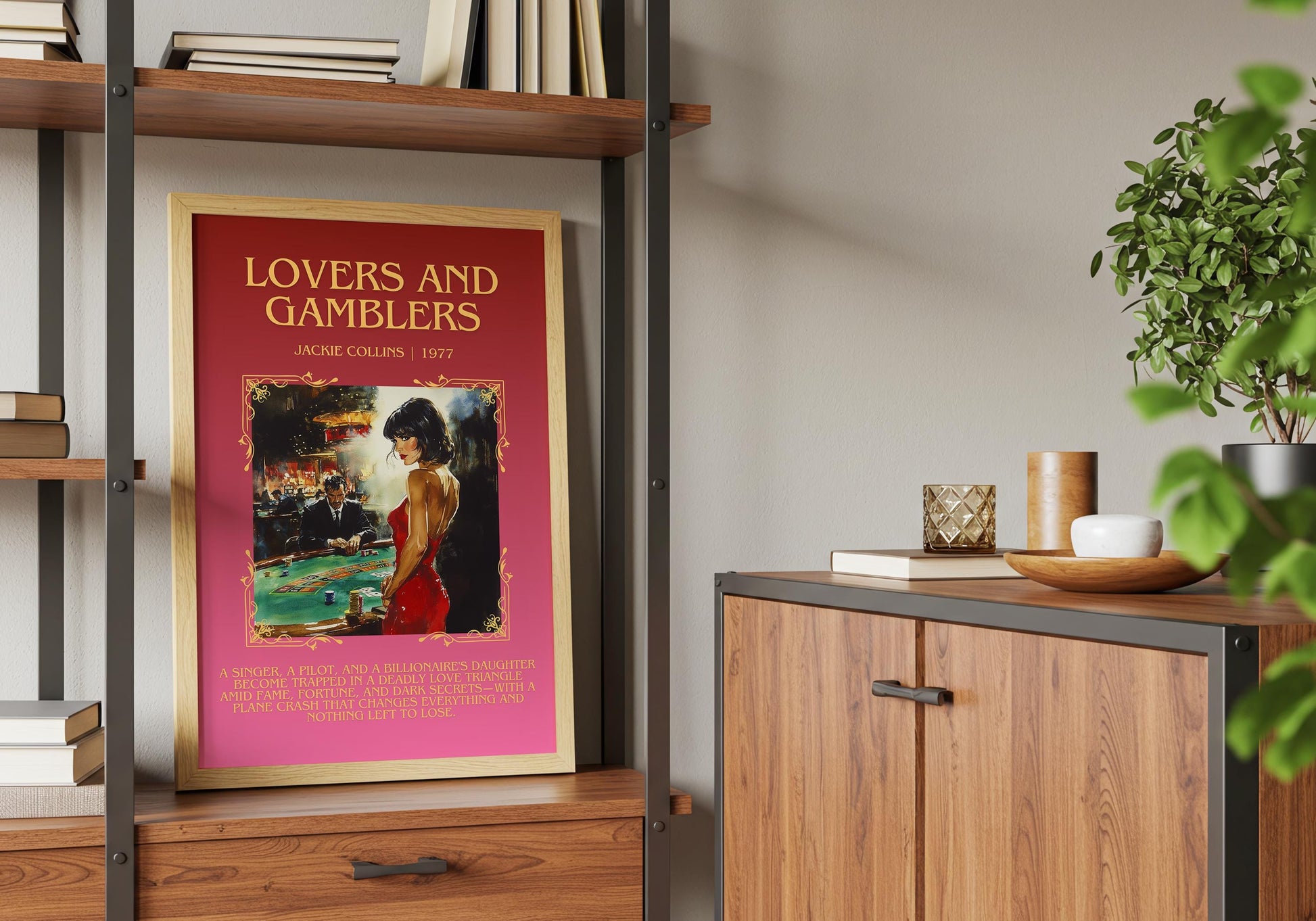 Lovers and Gamblers by Jackie Collins Descriptive, High Quality Poster Print.Free Delivery Wall Art.Author&Blurb Book Artwork. Home Decor