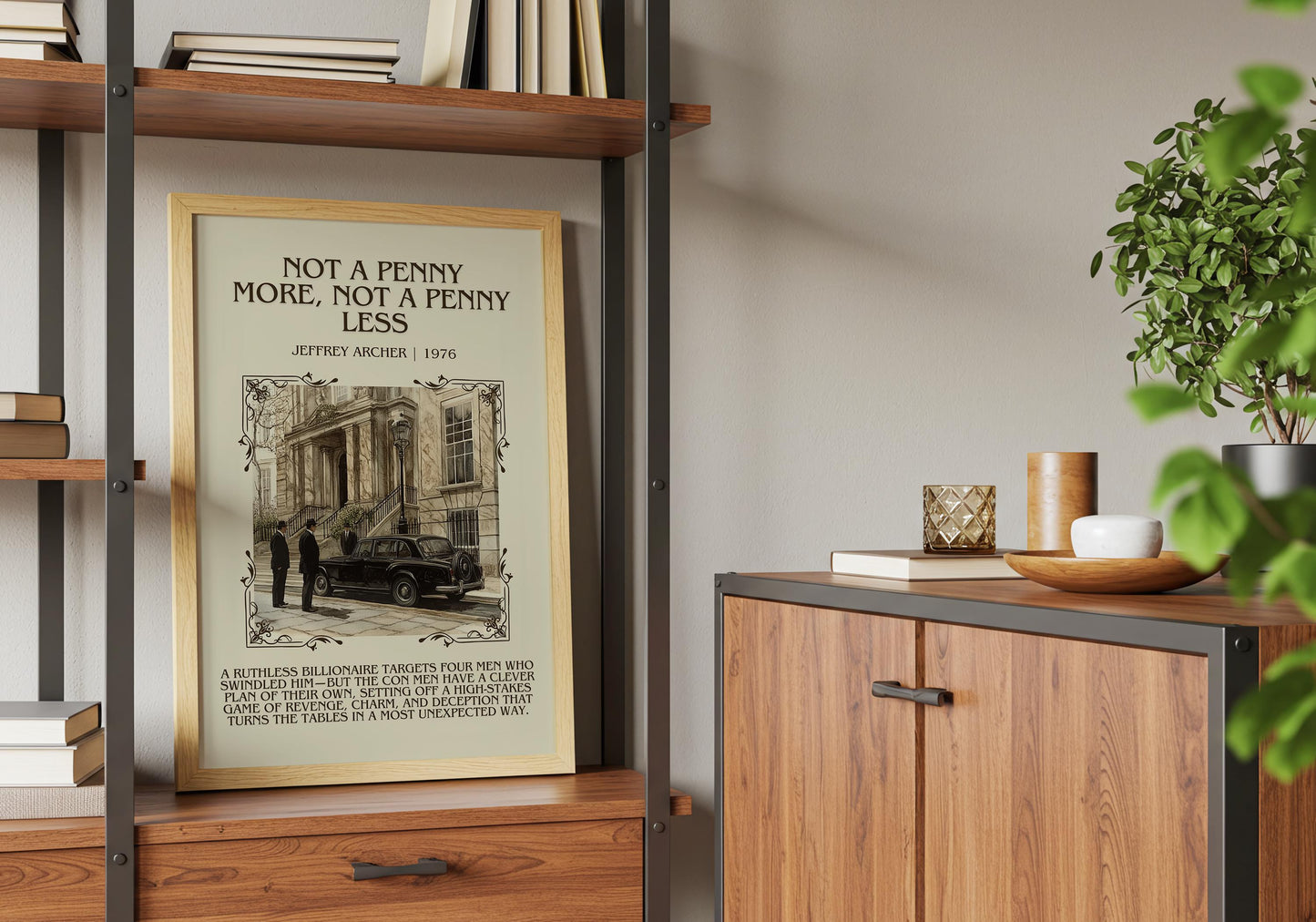 Not A Penny More, Not A Penny Less by Jeffrey Archer Descriptive, High Quality Poster Print.Free Delivery Wall Art.Author&Blurb Book Artwork