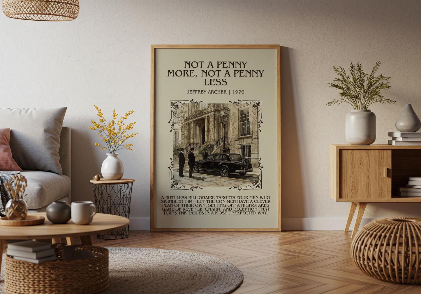 Not A Penny More, Not A Penny Less by Jeffrey Archer Descriptive, High Quality Poster Print.Free Delivery Wall Art.Author&Blurb Book Artwork