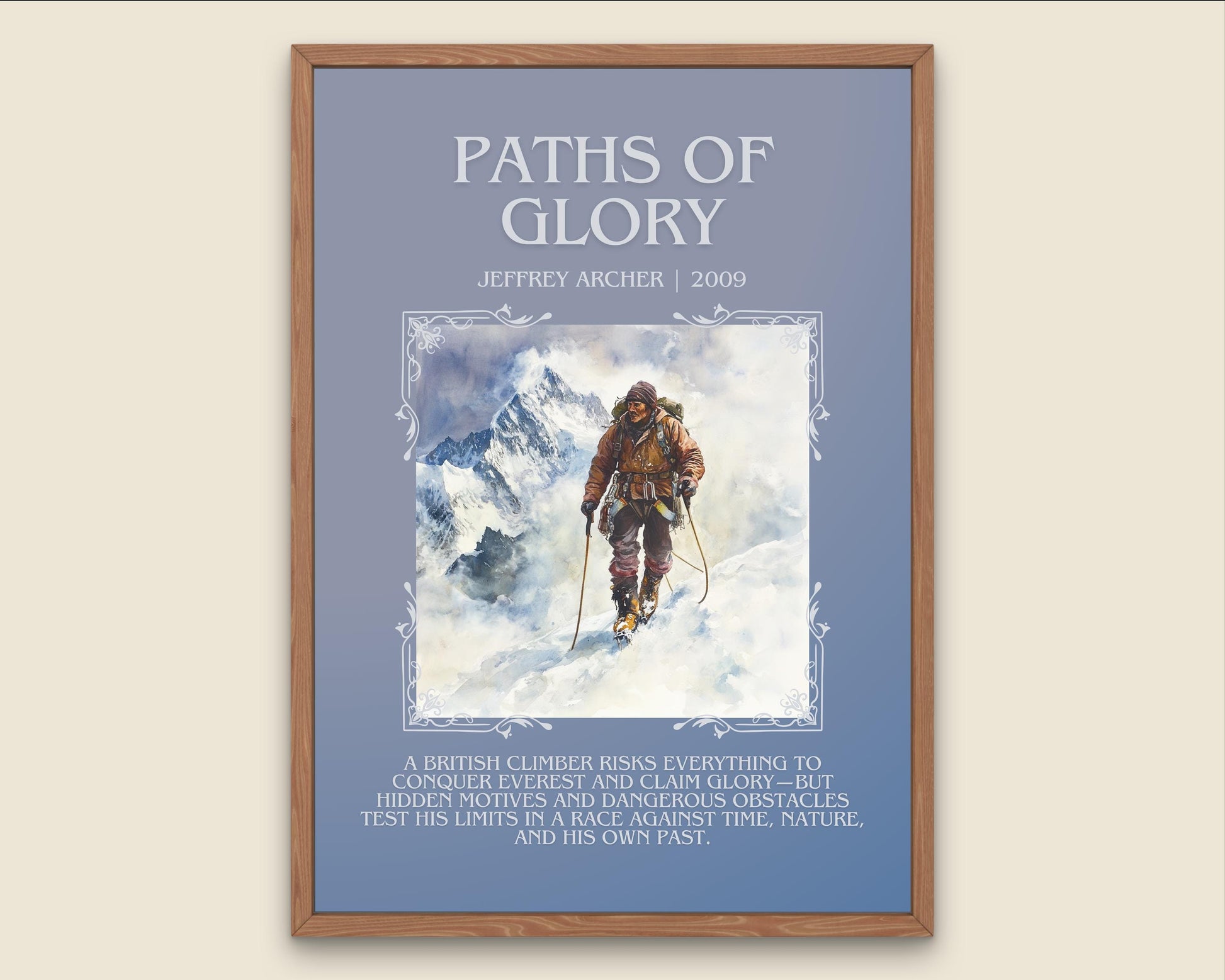 Paths Of Glory by Jeffrey Archer Descriptive, High Quality Poster Print.Free Delivery Wall Art.Author&Blurb Book Artwork. Home Decor