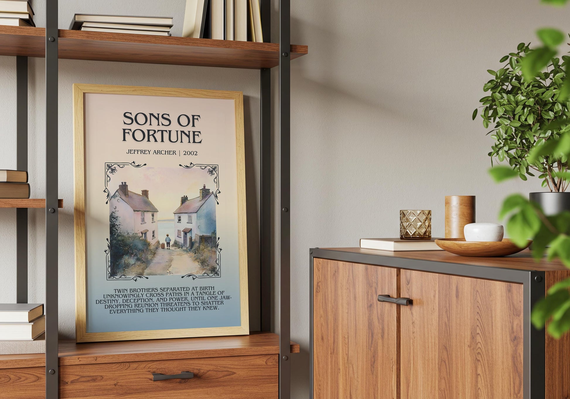 Sons Of Fortune by Jeffrey Archer Descriptive, High Quality Poster Print.Free Delivery Wall Art.Author&Blurb Book Artwork Home Decor Novel