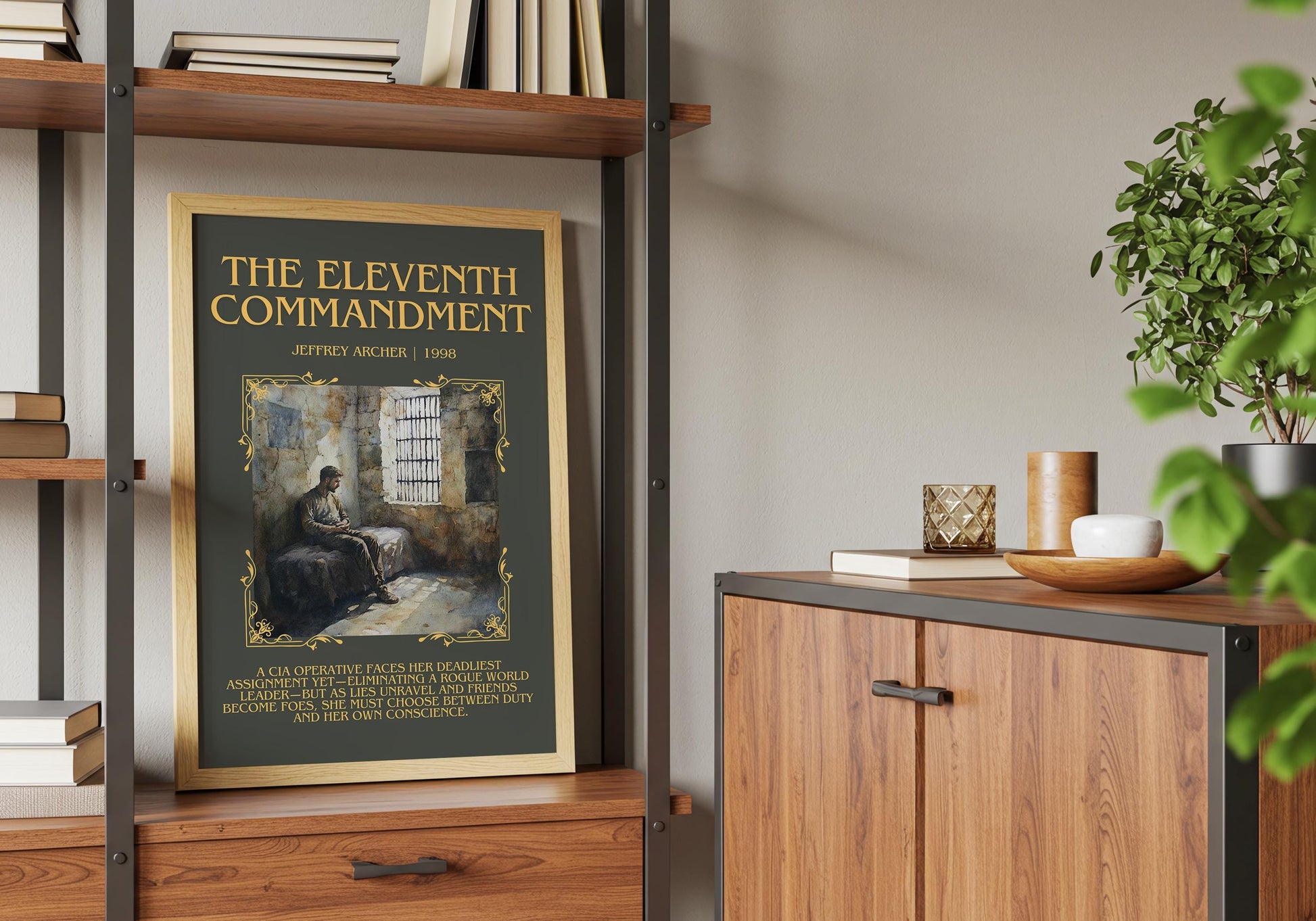 The Eleventh Commandment by Jeffrey Archer Descriptive, High Quality Poster Print.Free Delivery Wall Art.Author&Blurb Book Artwork Novel
