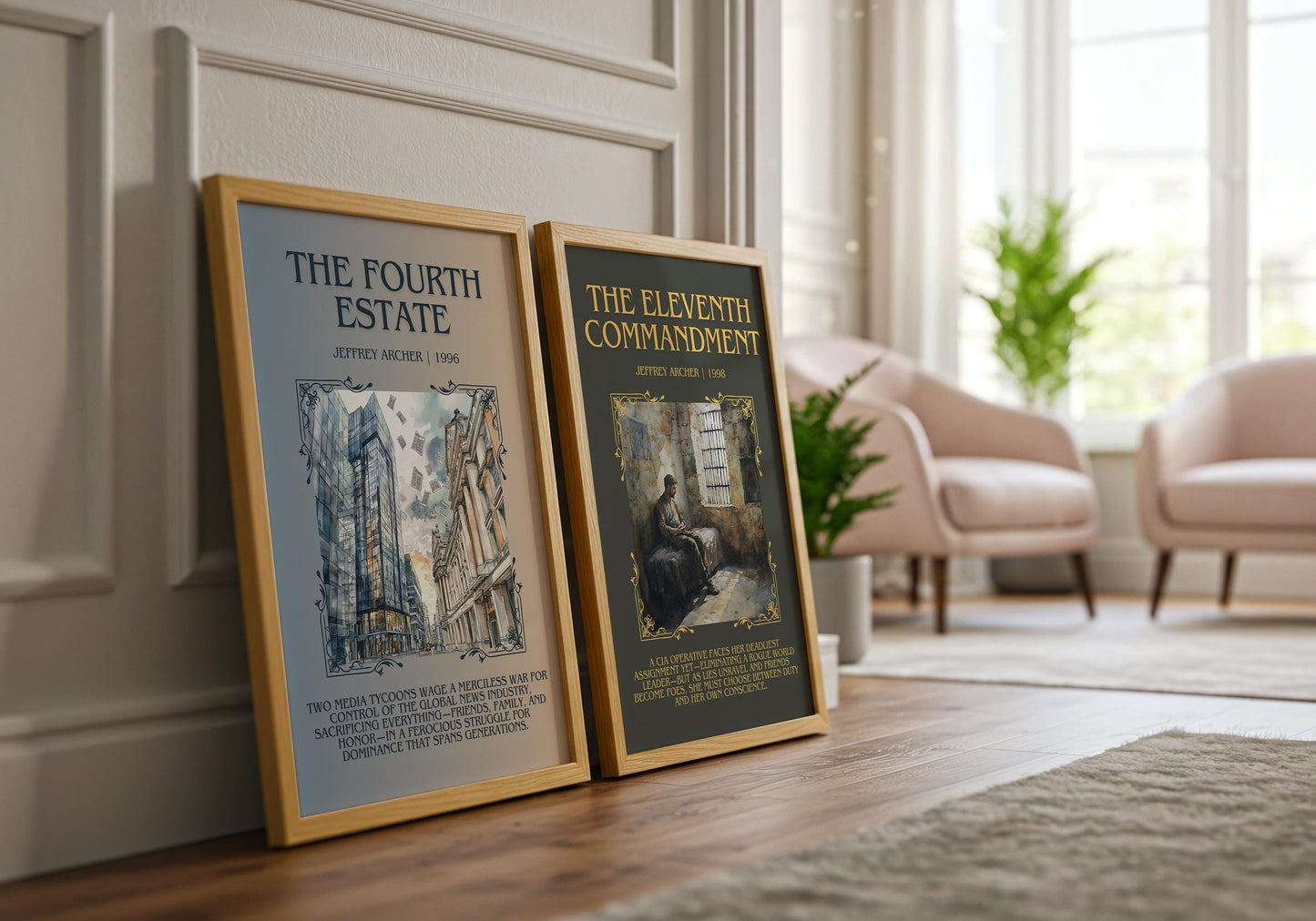 The Eleventh Commandment by Jeffrey Archer Descriptive, High Quality Poster Print.Free Delivery Wall Art.Author&Blurb Book Artwork Novel
