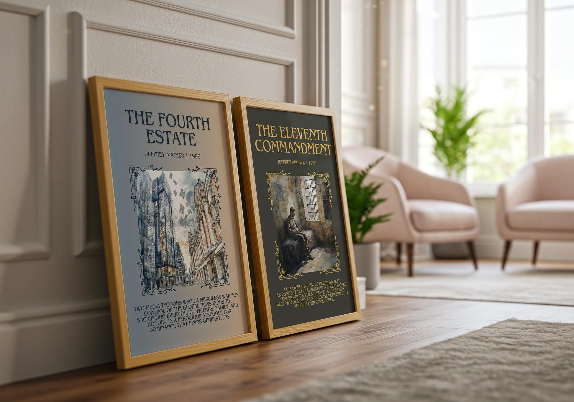 The Eleventh Commandment by Jeffrey Archer Descriptive, High Quality Poster Print.Free Delivery Wall Art.Author&Blurb Book Artwork Novel