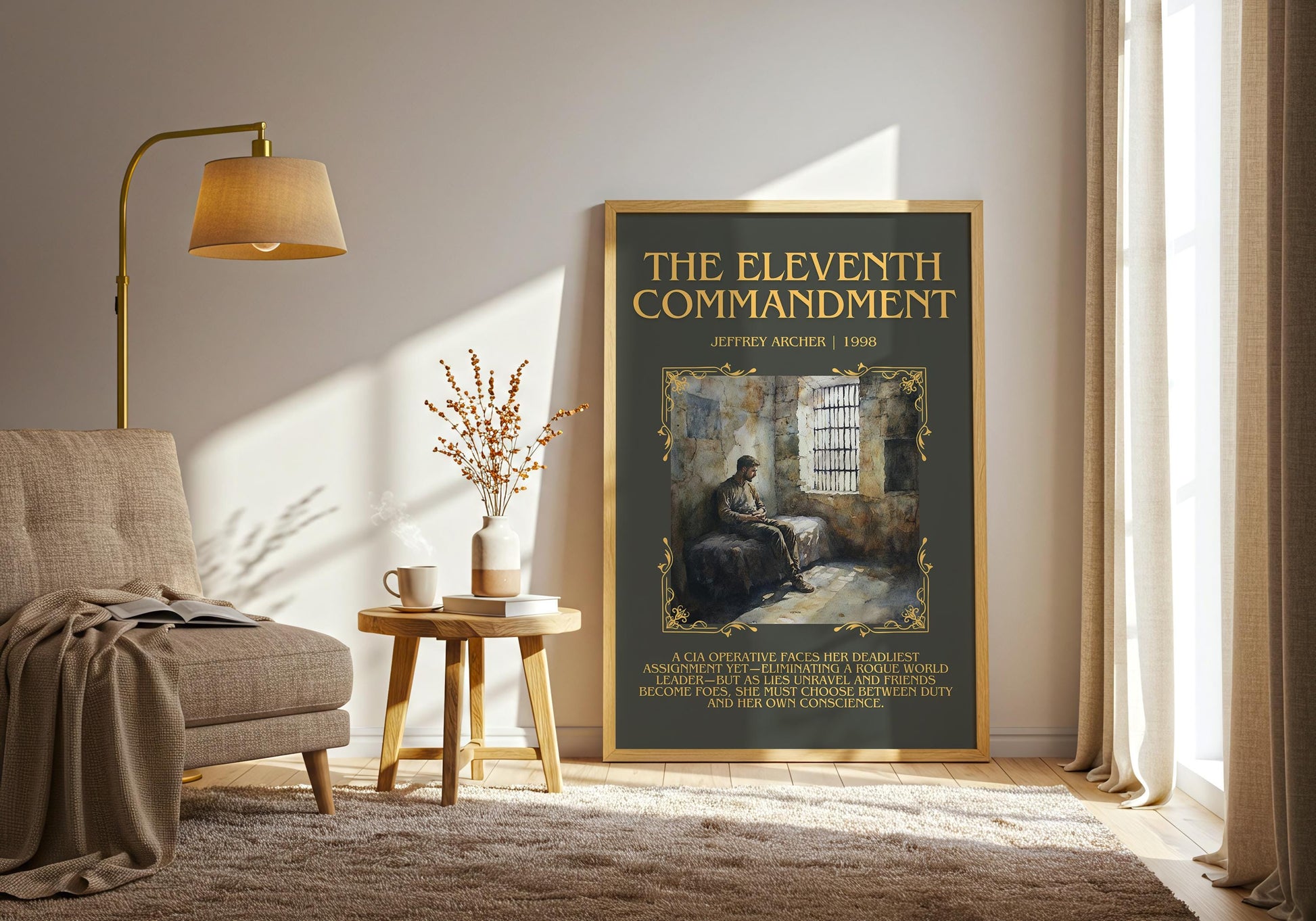The Eleventh Commandment by Jeffrey Archer Descriptive, High Quality Poster Print.Free Delivery Wall Art.Author&Blurb Book Artwork Novel
