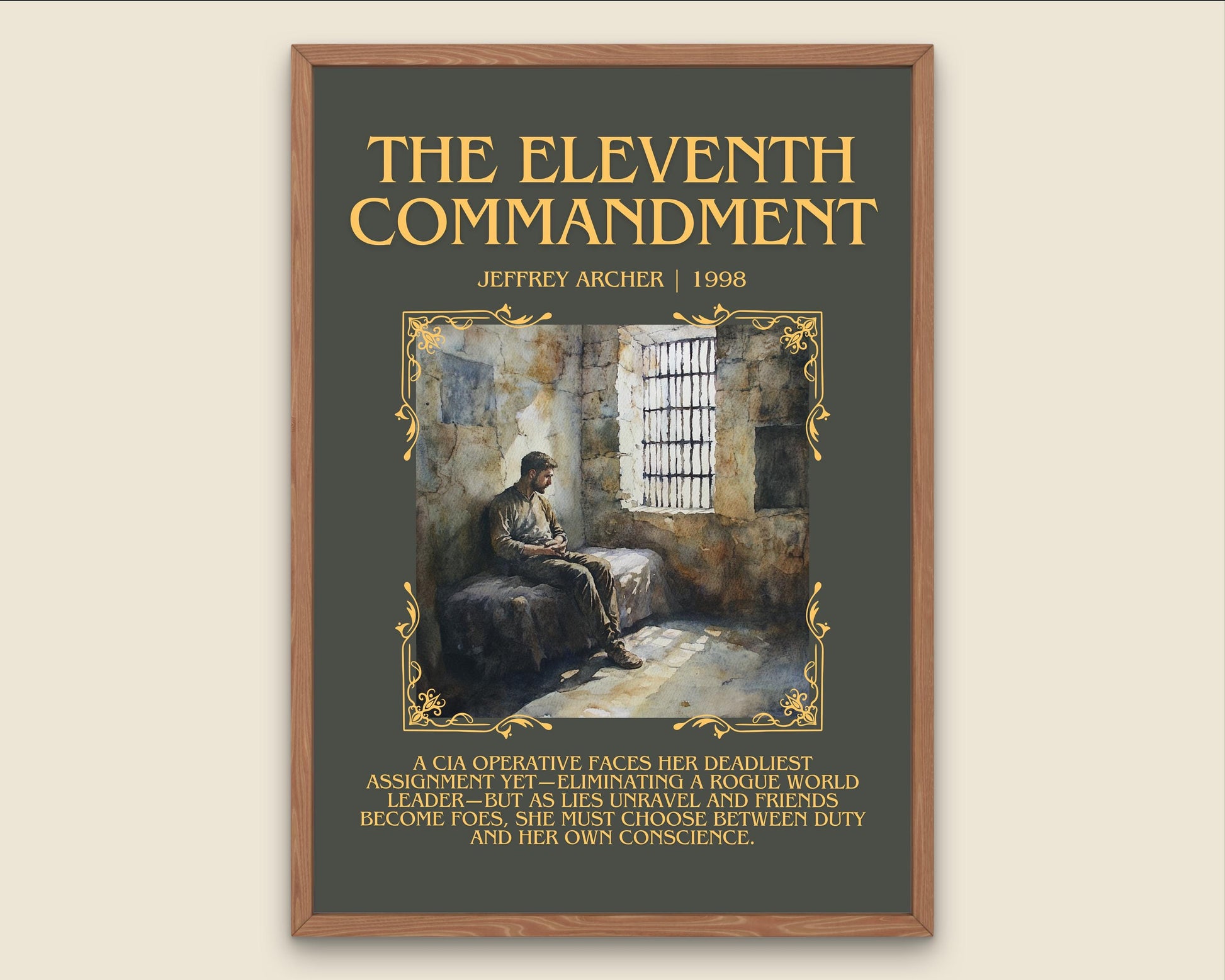 The Eleventh Commandment by Jeffrey Archer Descriptive, High Quality Poster Print.Free Delivery Wall Art.Author&Blurb Book Artwork Novel