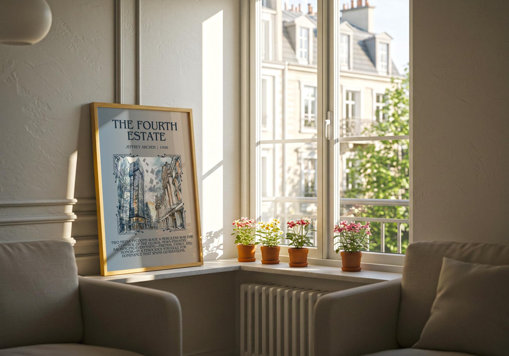 The Fourth Estate by Jeffrey Archer Descriptive, High Quality Poster Print.Free Delivery Wall Art.Author&Blurb Book Artwork Home Decor Novel
