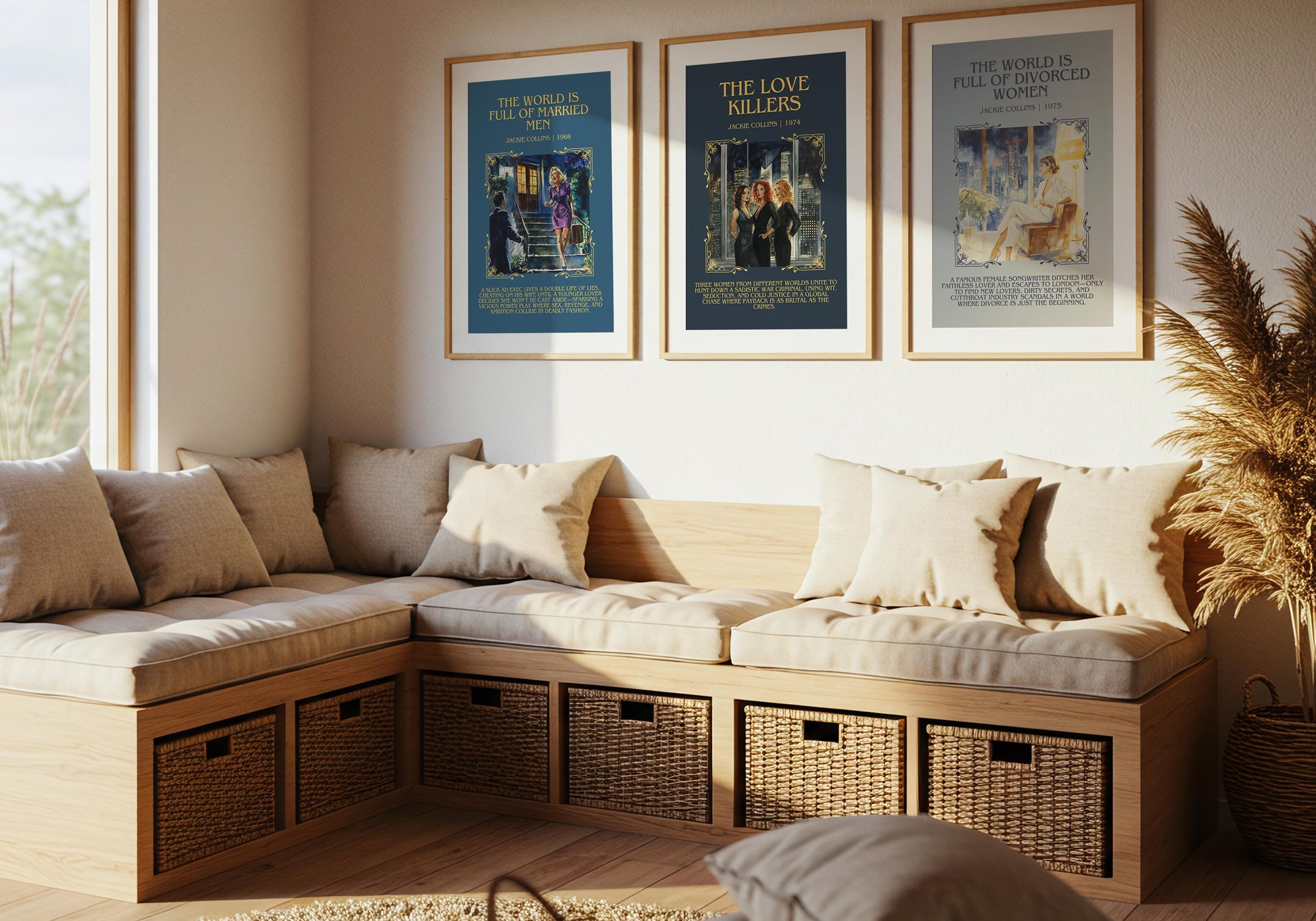 The World Is Full Of Married Men by Jackie Collins Descriptive, High Quality Poster Print.Free Delivery Wall Art. Author&Blurb Book Artwork