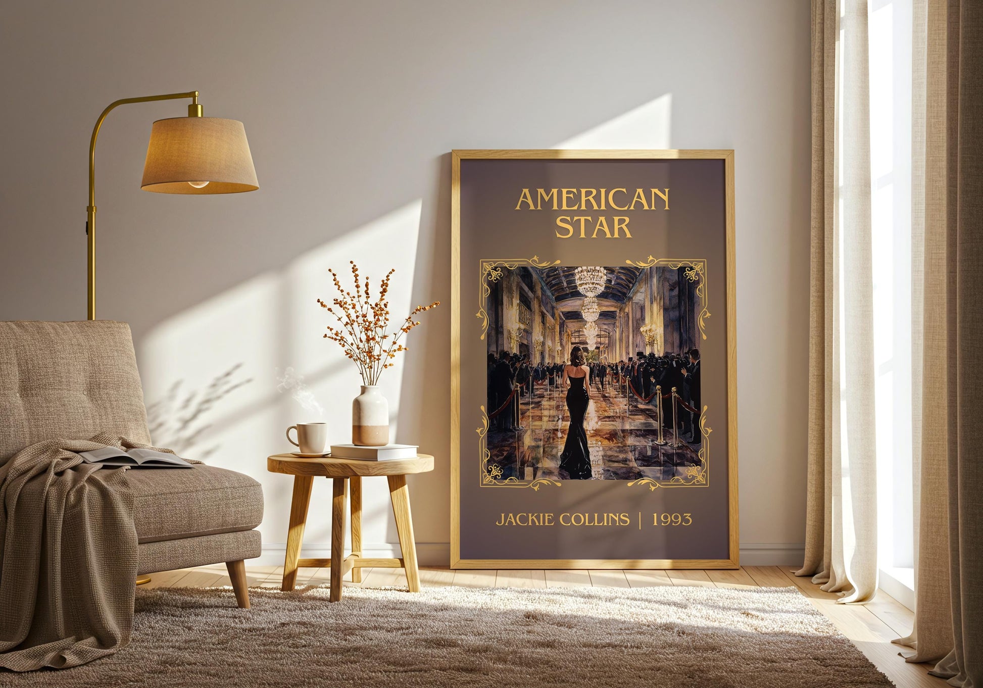 American Star by Jackie Collins High Quality Poster Print. Free Delivery Wall Art-Author&Blurb Book Minimalist Home Gift Cover Library