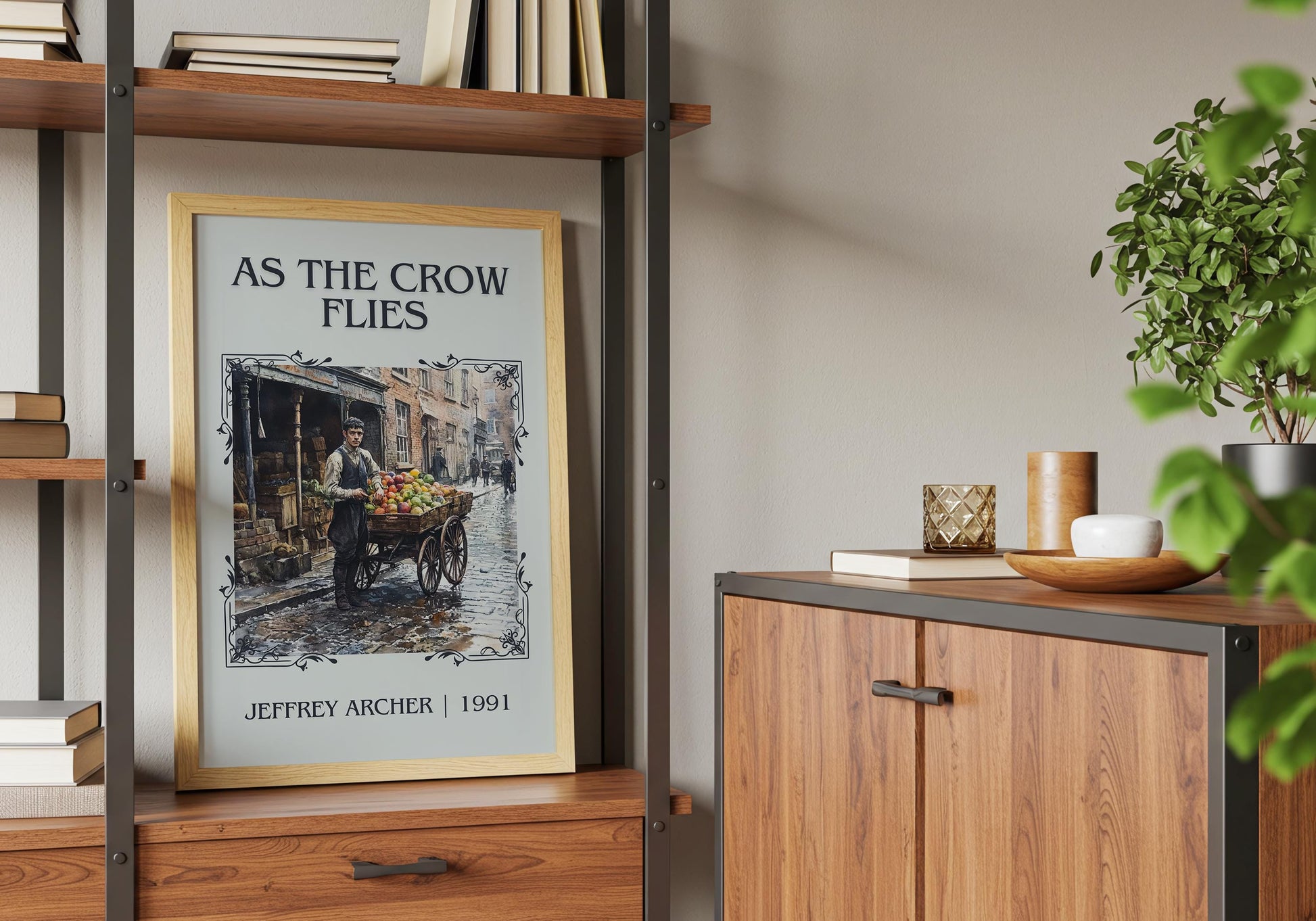 As The Crow Flies by Jeffrey Archer High Quality Poster Print. Free Delivery Wall Art-Author&Blurb Book Minimalist Home Gift Cover Library