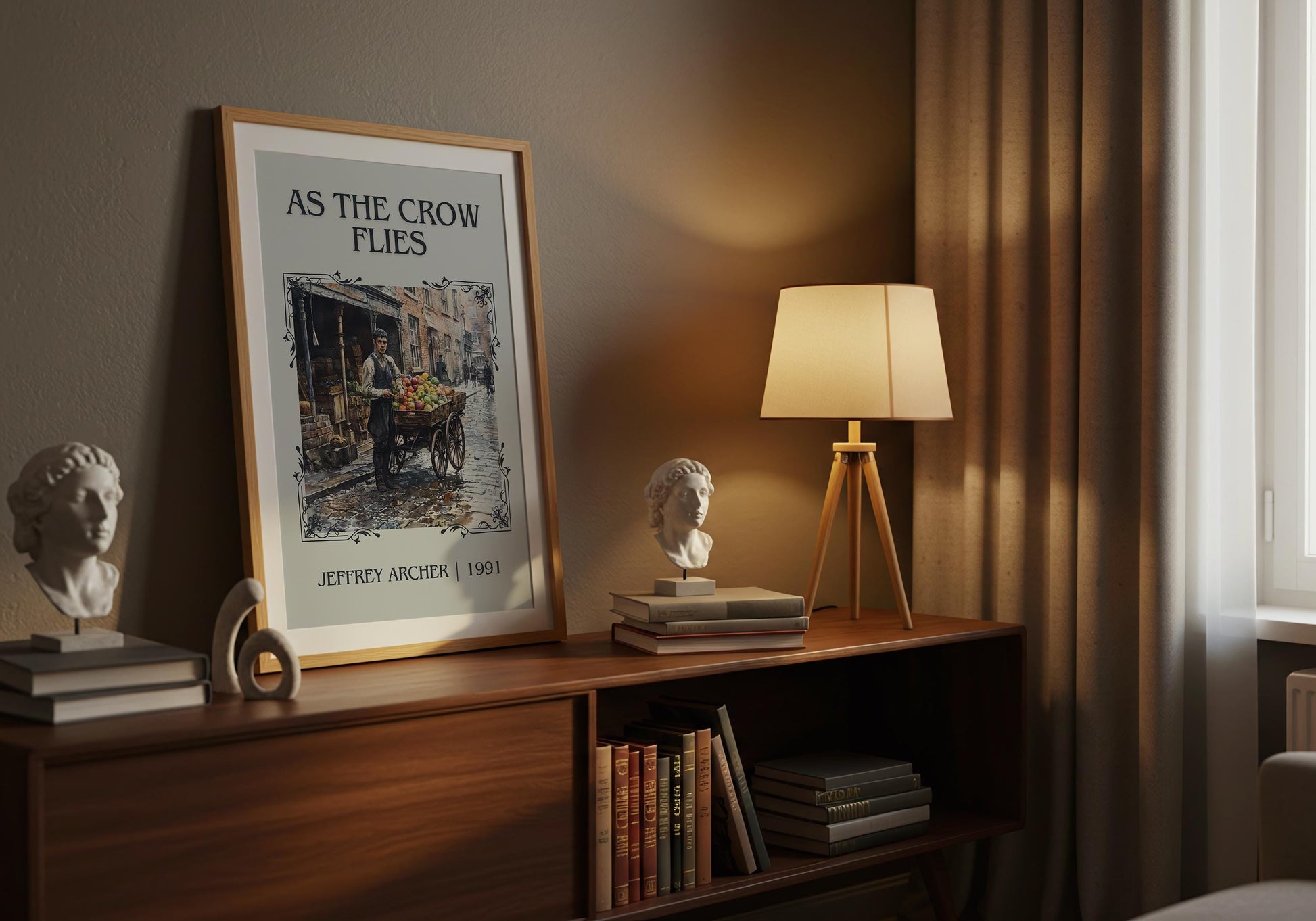 As The Crow Flies by Jeffrey Archer High Quality Poster Print. Free Delivery Wall Art-Author&Blurb Book Minimalist Home Gift Cover Library