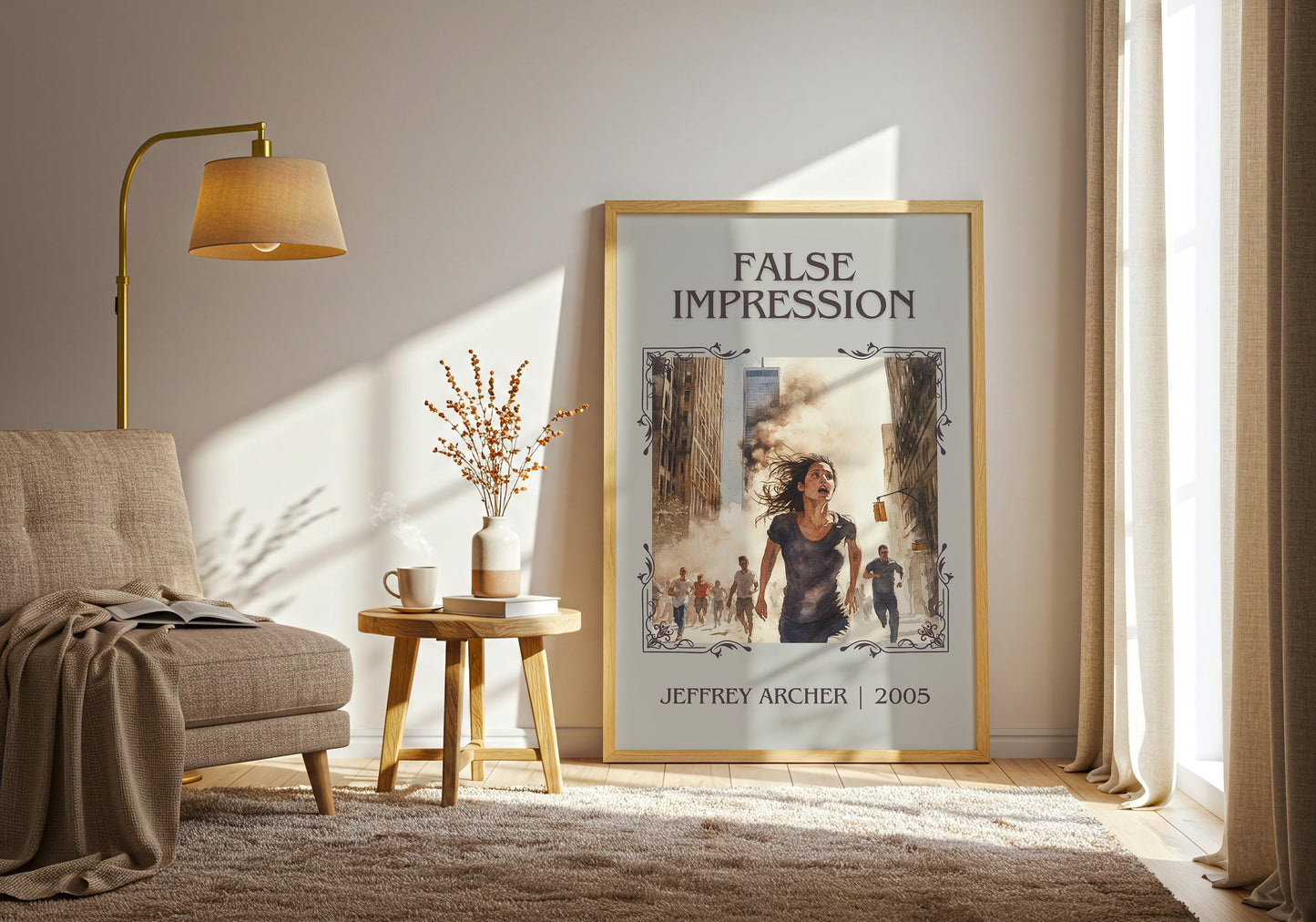False Impression by Jeffrey Archer High Quality Poster Print. Free Delivery Wall Art-Author&Blurb Book Minimalist Home Gift Cover Nook Gift