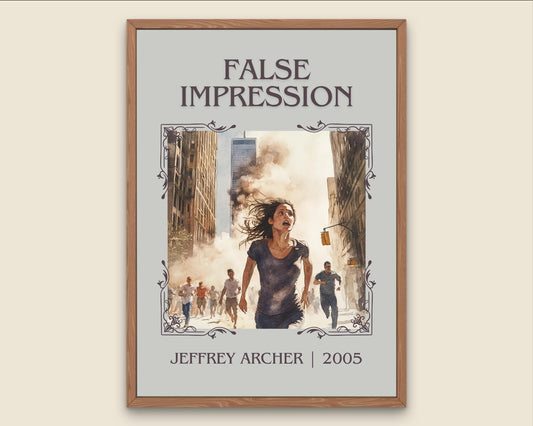 False Impression by Jeffrey Archer High Quality Poster Print. Free Delivery Wall Art-Author&Blurb Book Minimalist Home Gift Cover Nook Gift