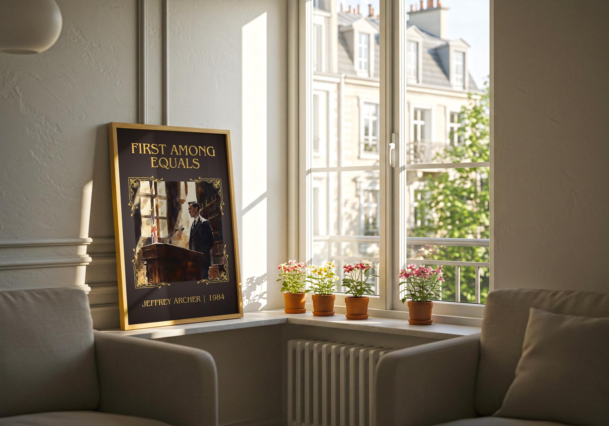 First Among Equals by Jeffrey Archer High Quality Poster Print. Free Delivery Wall Art-Author&Blurb Book Minimalist Home Gift Cover Library