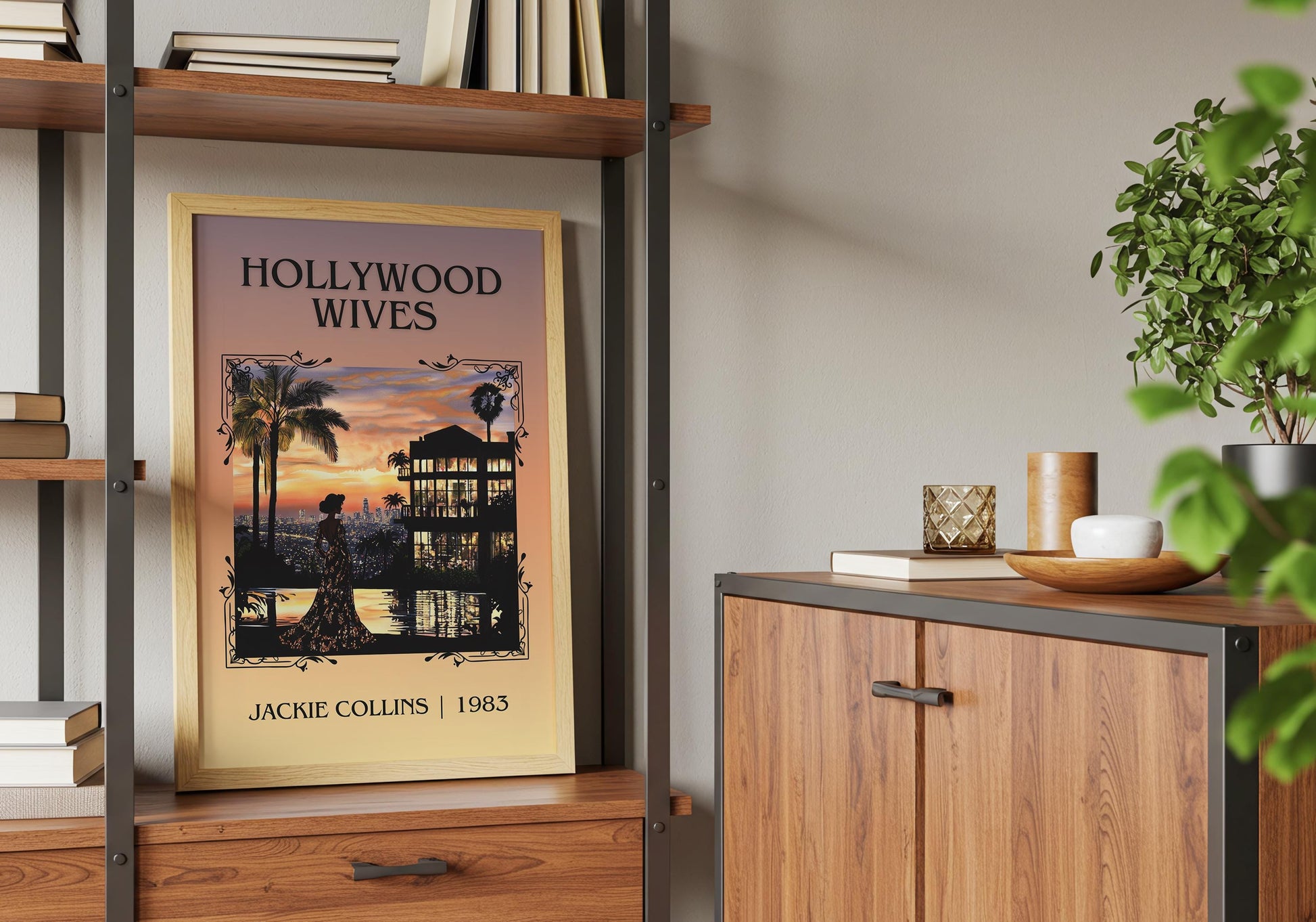 Hollywood Wives by Jackie Collins High Quality Poster Print. Free Delivery Wall Art-Author&Blurb Book Minimalist Home Gift Cover Library