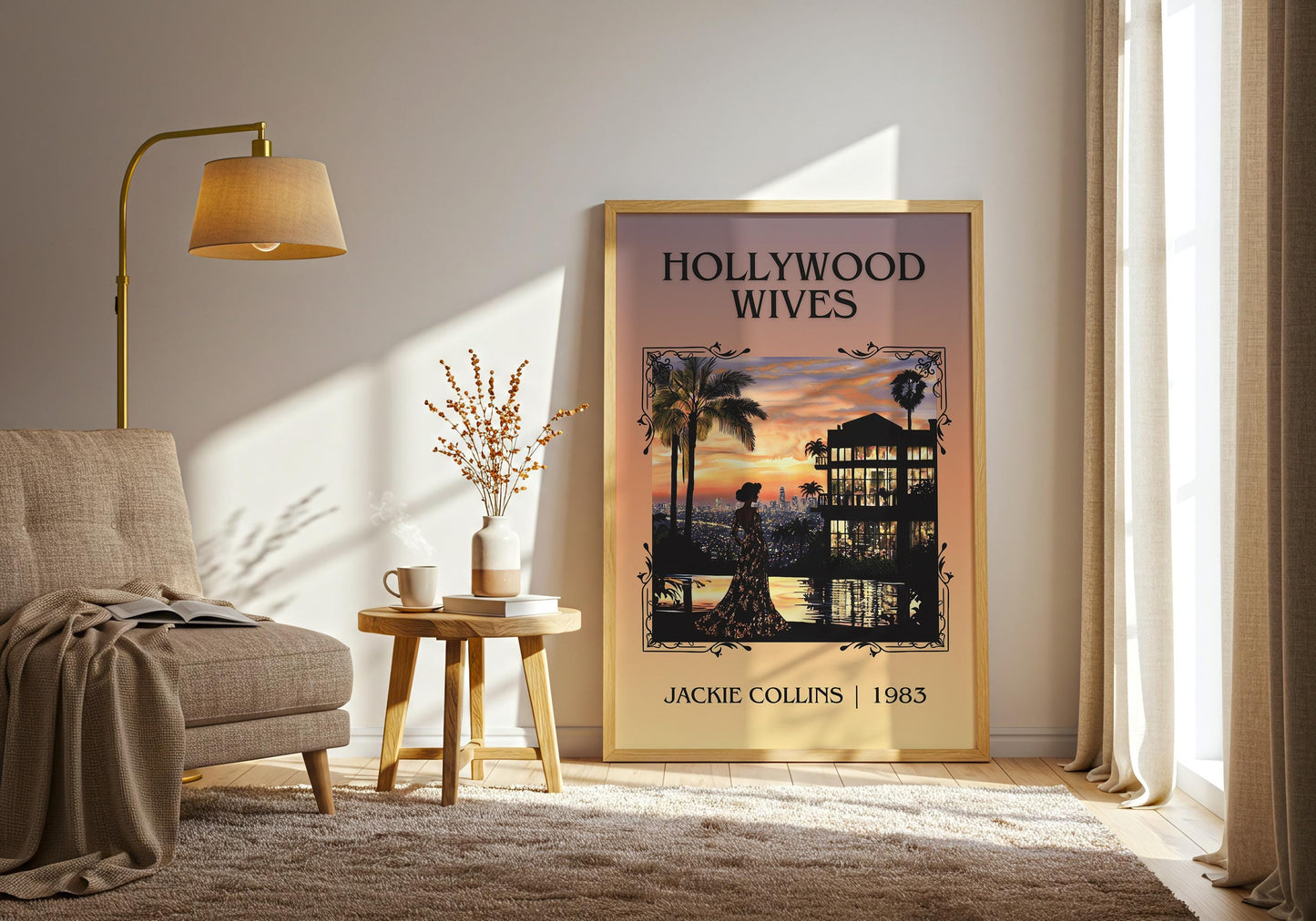 Hollywood Wives by Jackie Collins High Quality Poster Print. Free Delivery Wall Art-Author&Blurb Book Minimalist Home Gift Cover Library