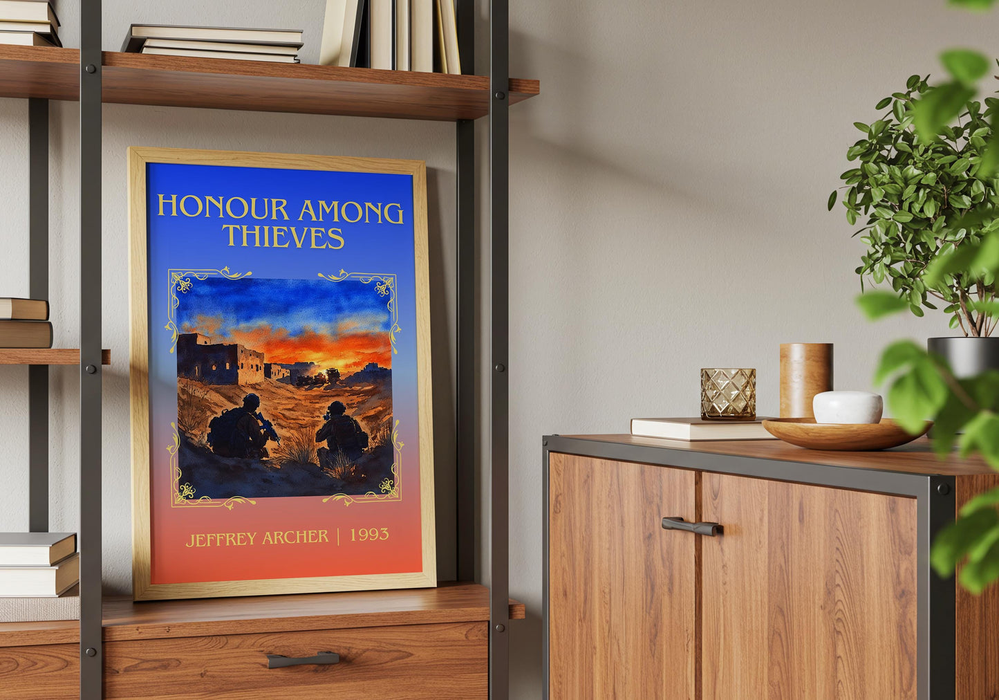 Honour Among Thieves by Jeffrey Archer High Quality Poster Print-Free Delivery Wall Art-Author&Blurb Book Minimalist Home Gift Cover Library