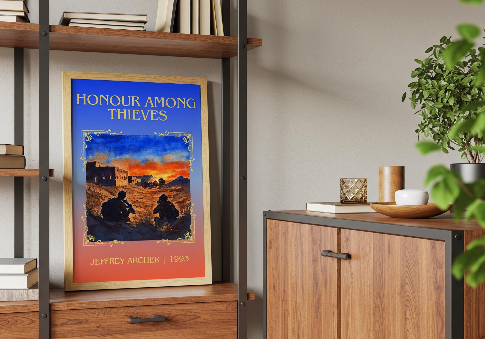 Honour Among Thieves by Jeffrey Archer High Quality Poster Print-Free Delivery Wall Art-Author&Blurb Book Minimalist Home Gift Cover Library