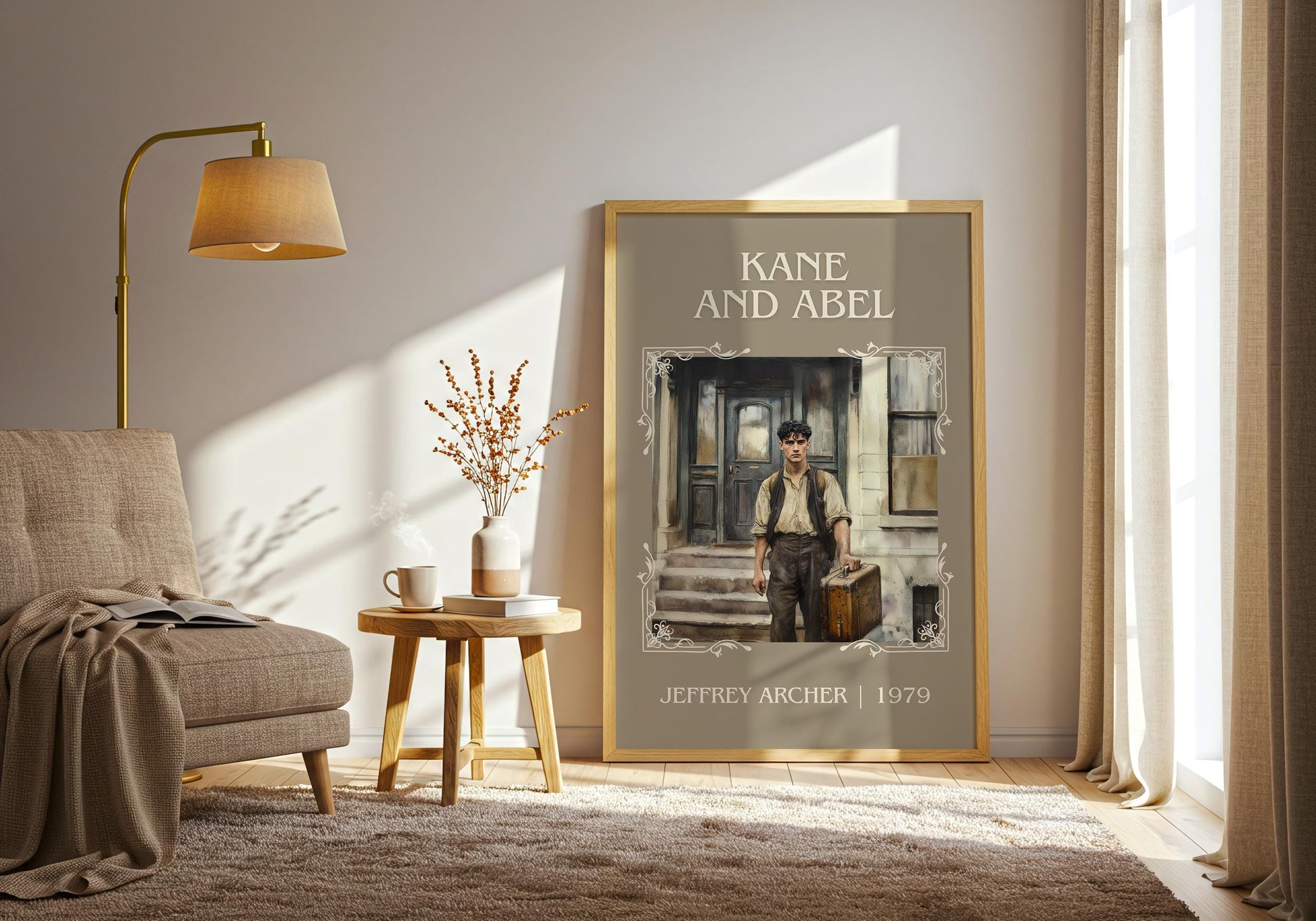 Kane And Abel by Jeffrey Archer High Quality Poster Print. Free Delivery Wall Art-Author&Blurb Book Minimalist Home Gift Cover Library