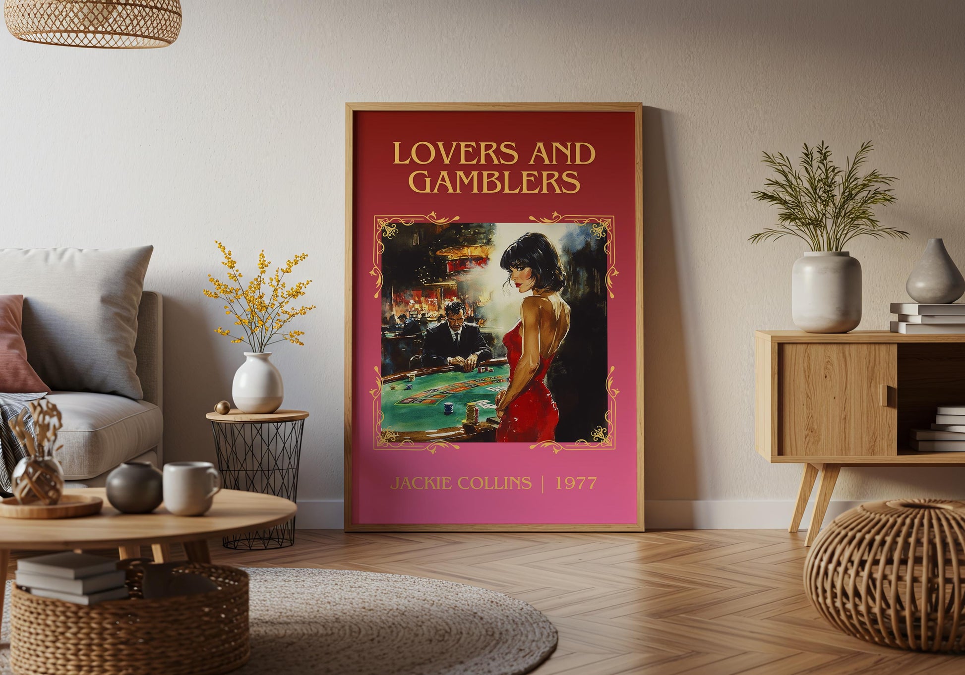 Lovers And Gamblers by Jackie Collins High Quality Poster Print. Free Delivery Wall Art-Author&Blurb Book Minimalist Home Gift Cover Library