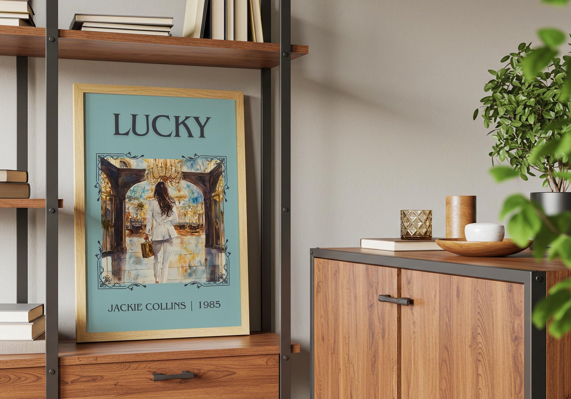 Lucky by Jackie Collins High Quality Poster Print. Free Delivery Wall Art-Author&Blurb Book Minimalist Home Gift Cover Library Nook