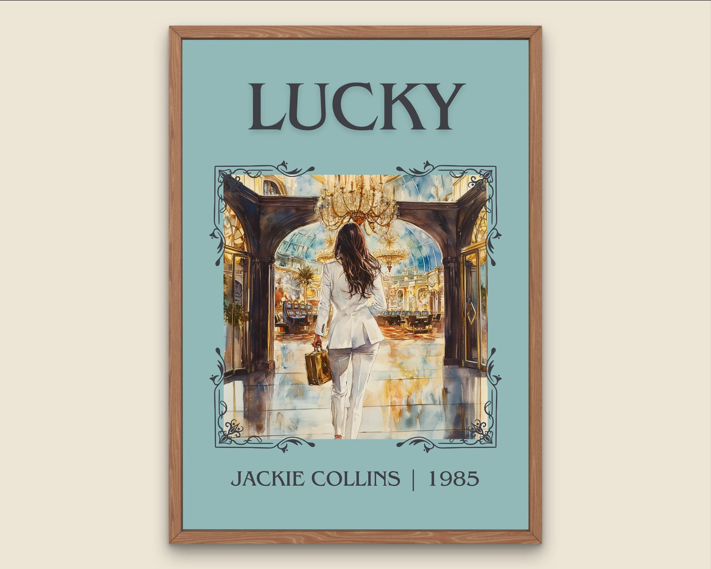 Lucky by Jackie Collins High Quality Poster Print. Free Delivery Wall Art-Author&Blurb Book Minimalist Home Gift Cover Library Nook