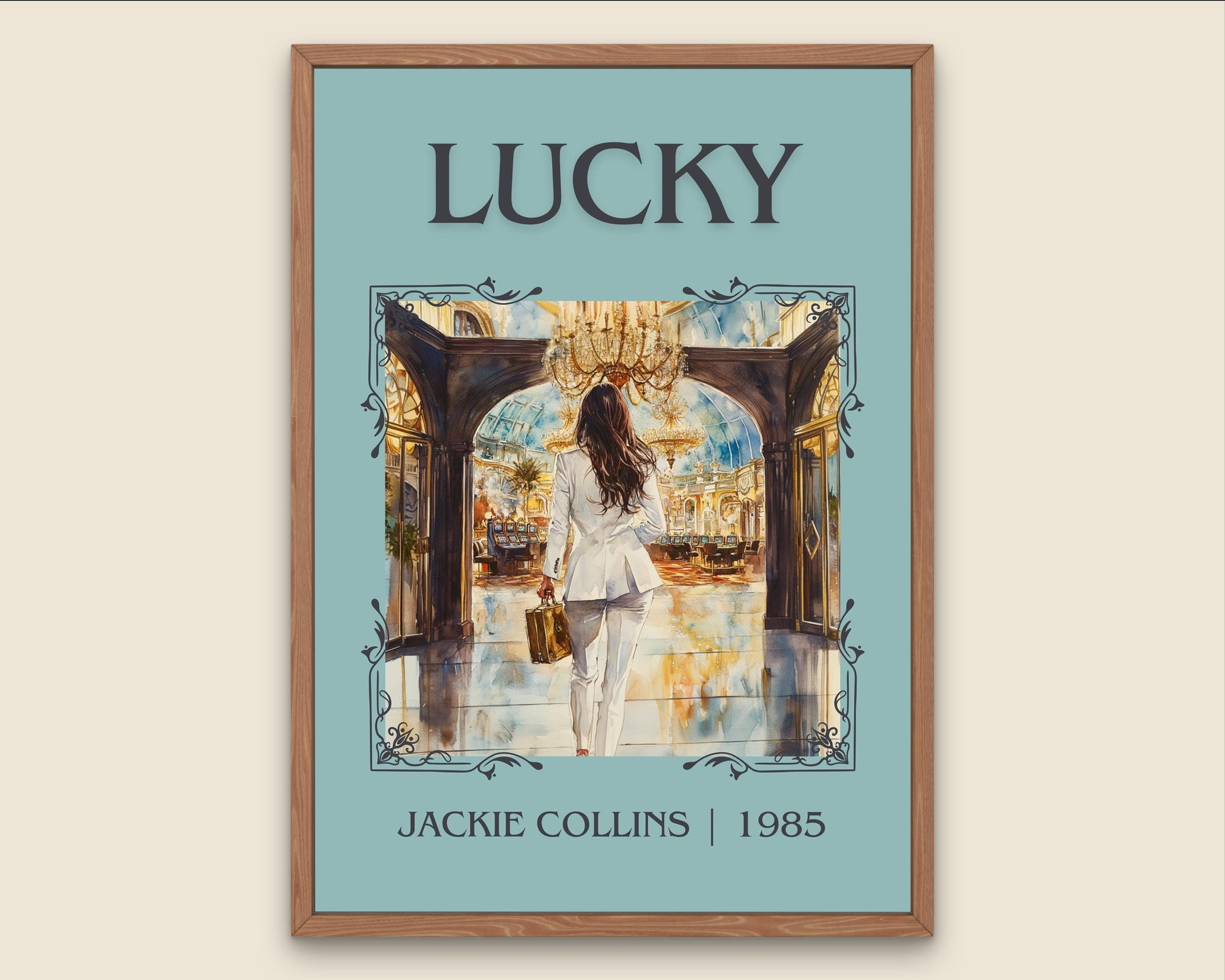 Lucky by Jackie Collins High Quality Poster Print. Free Delivery Wall Art-Author&Blurb Book Minimalist Home Gift Cover Library Nook