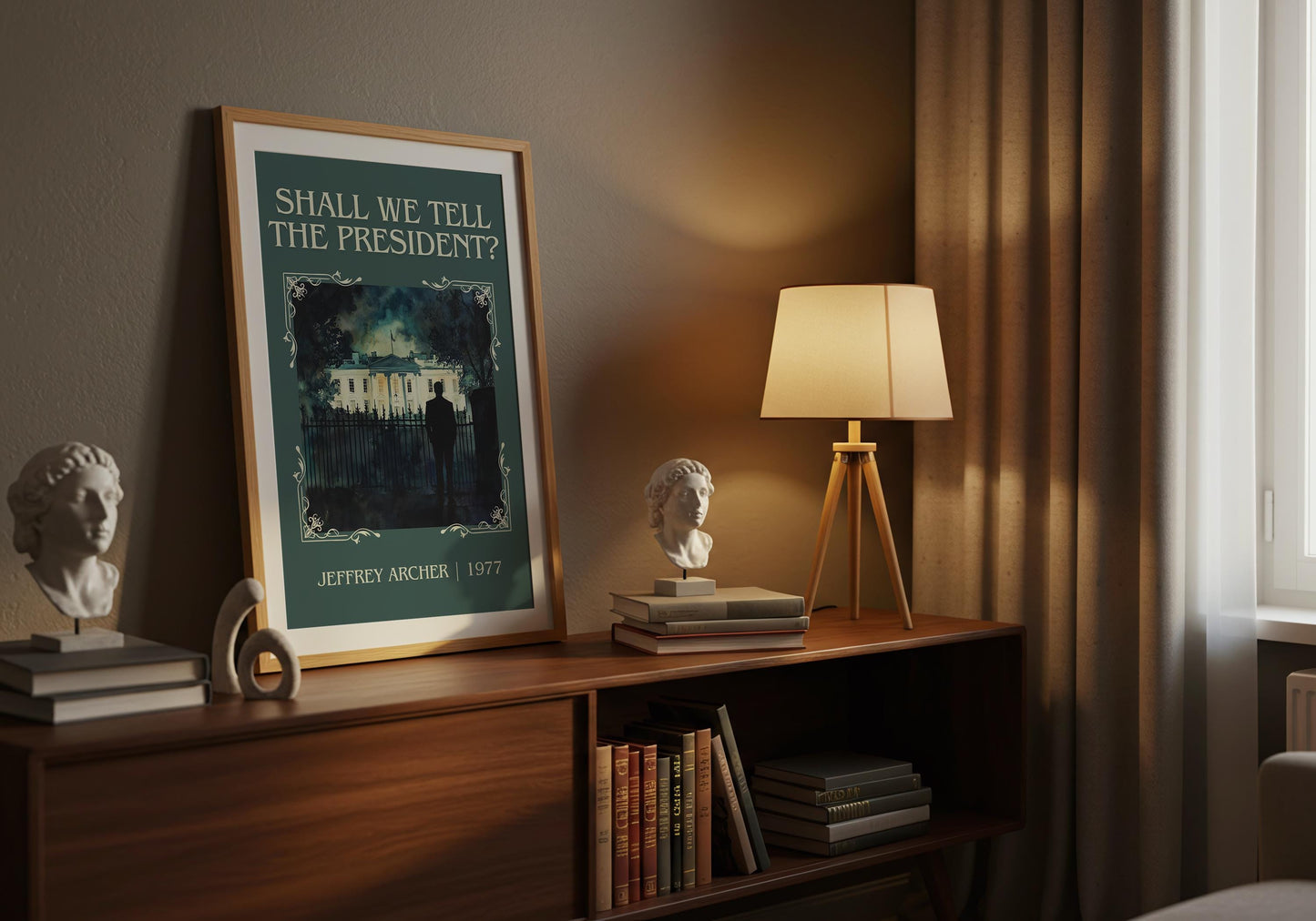Shall We Tell The President by Jeffrey Archer High Quality Poster Print. Free Delivery Wall Art. Author & Blurb Book/Novel Minimalist Gift