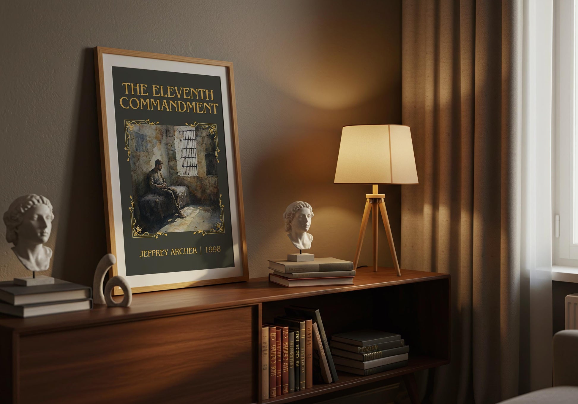 The Eleventh Commandment by Jeffrey Archer High Quality Poster Print. Free Delivery Wall Art. Author & Blurb Book/Novel Minimalist Gift Nook