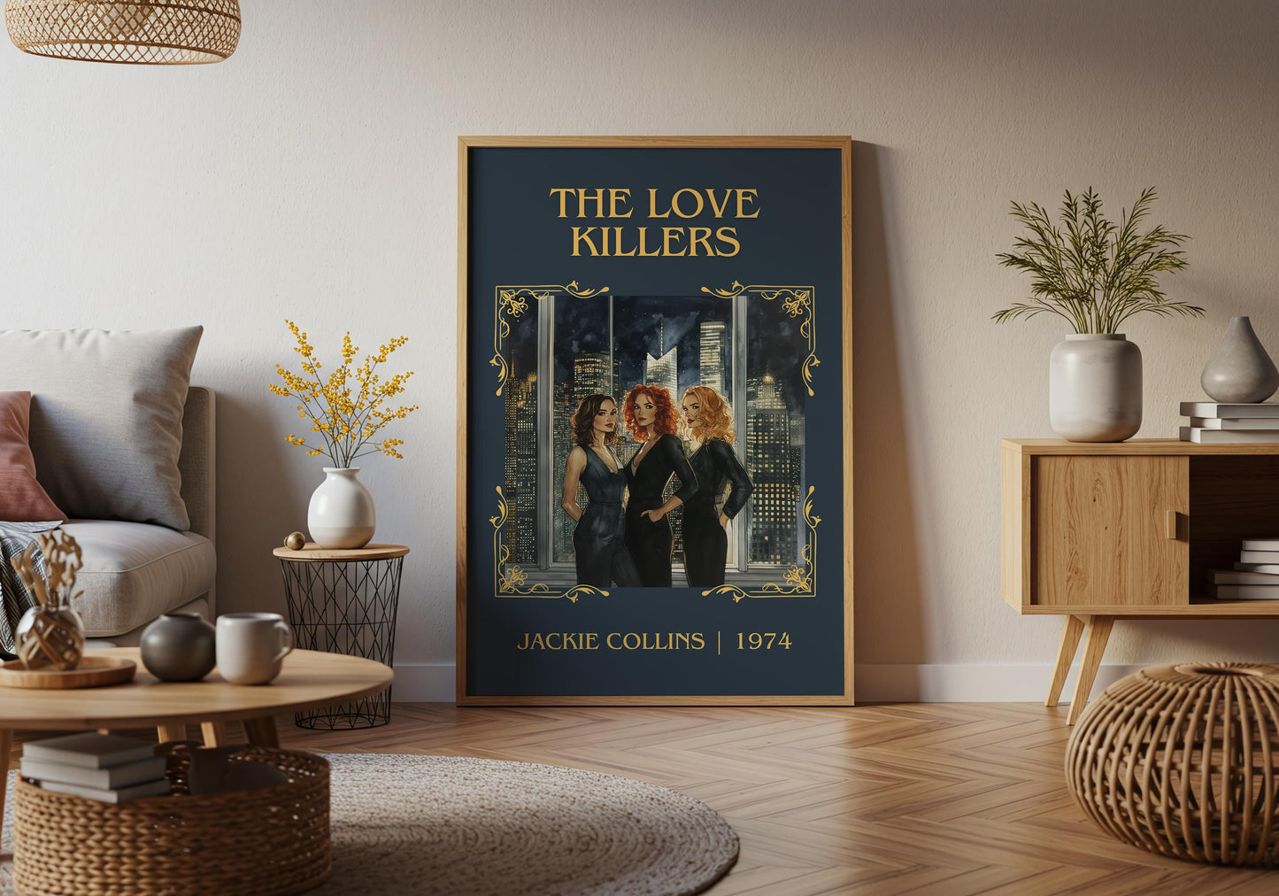 The Love Killers by Jackie Collins High Quality Poster Print. Free Delivery Wall Art. Author & Blurb Book/Novel Minimalist Gift Nook