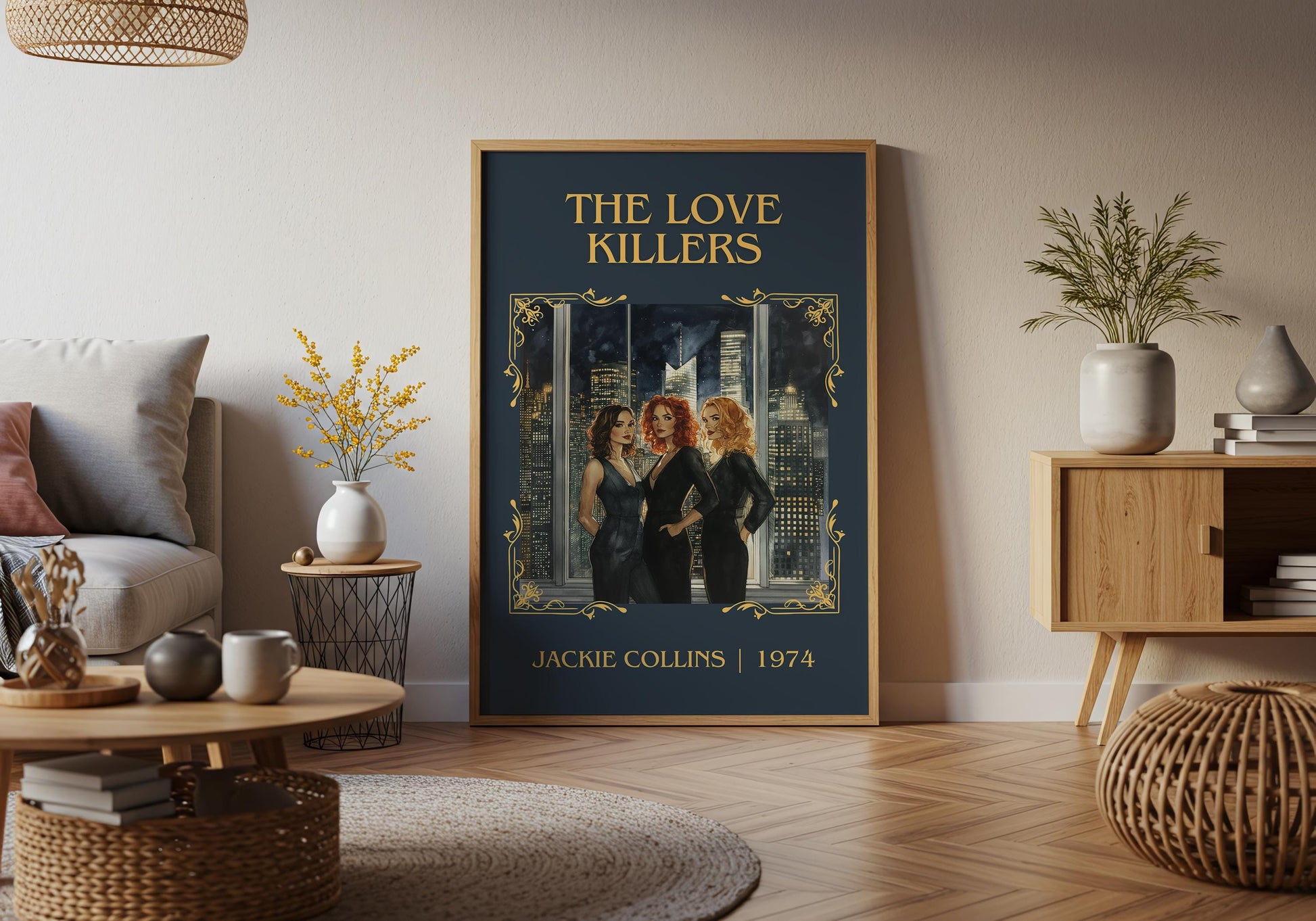 The Love Killers by Jackie Collins High Quality Poster Print. Free Delivery Wall Art. Author & Blurb Book/Novel Minimalist Gift Nook