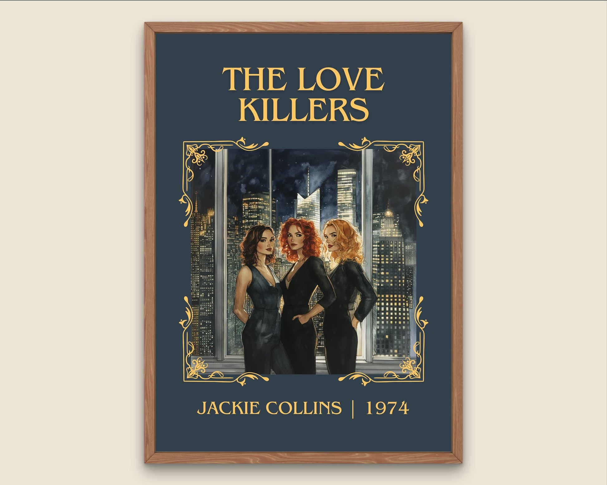 The Love Killers by Jackie Collins High Quality Poster Print. Free Delivery Wall Art. Author & Blurb Book/Novel Minimalist Gift Nook