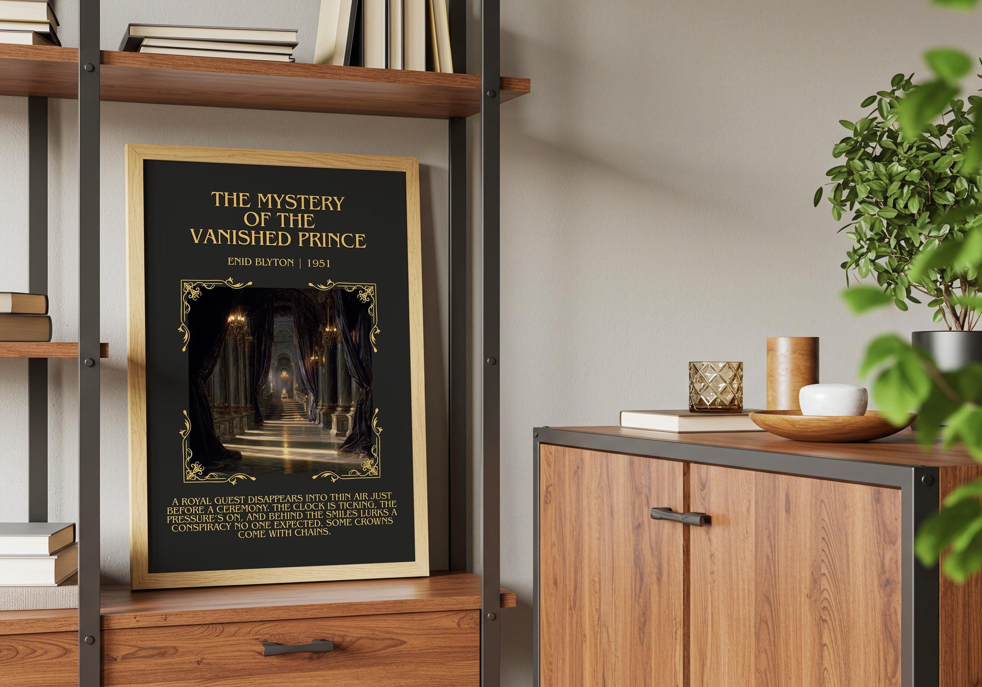 The Mystery Of The Vanished Prince by Enid Blyton Descriptive, High Quality Poster Print.Free Delivery Wall Art.Author&Blurb Book Nook Gift