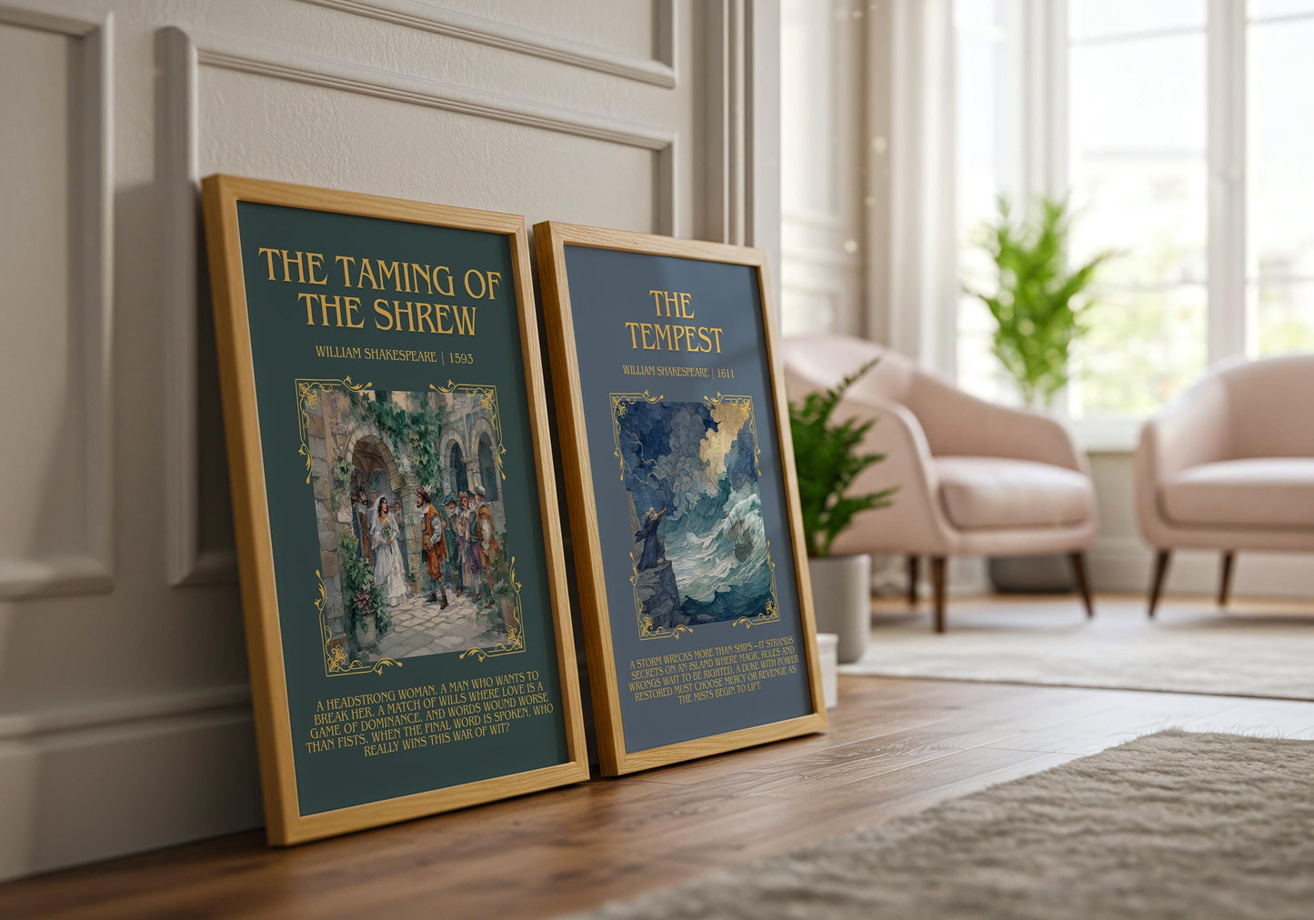 The Taming Of The Shrew by William Shakespeare Descriptive, High Quality Poster Print.Free Delivery Wall Art.Author&Blurb Book Nook Gift