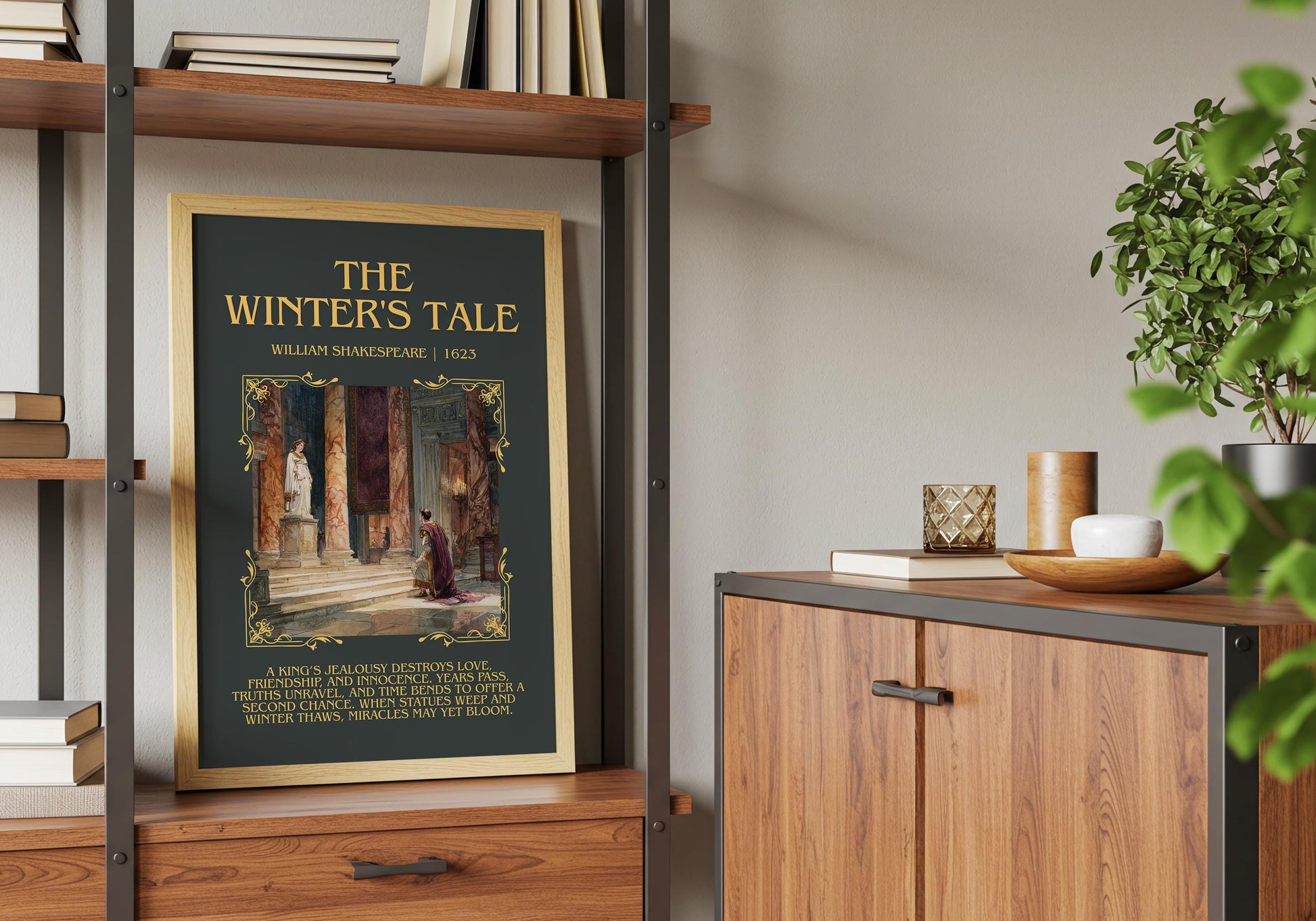 The Winter's Tale by William Shakespeare Descriptive, High Quality Poster Print.Free Delivery Wall Art.Author&Blurb Book Nook Gift