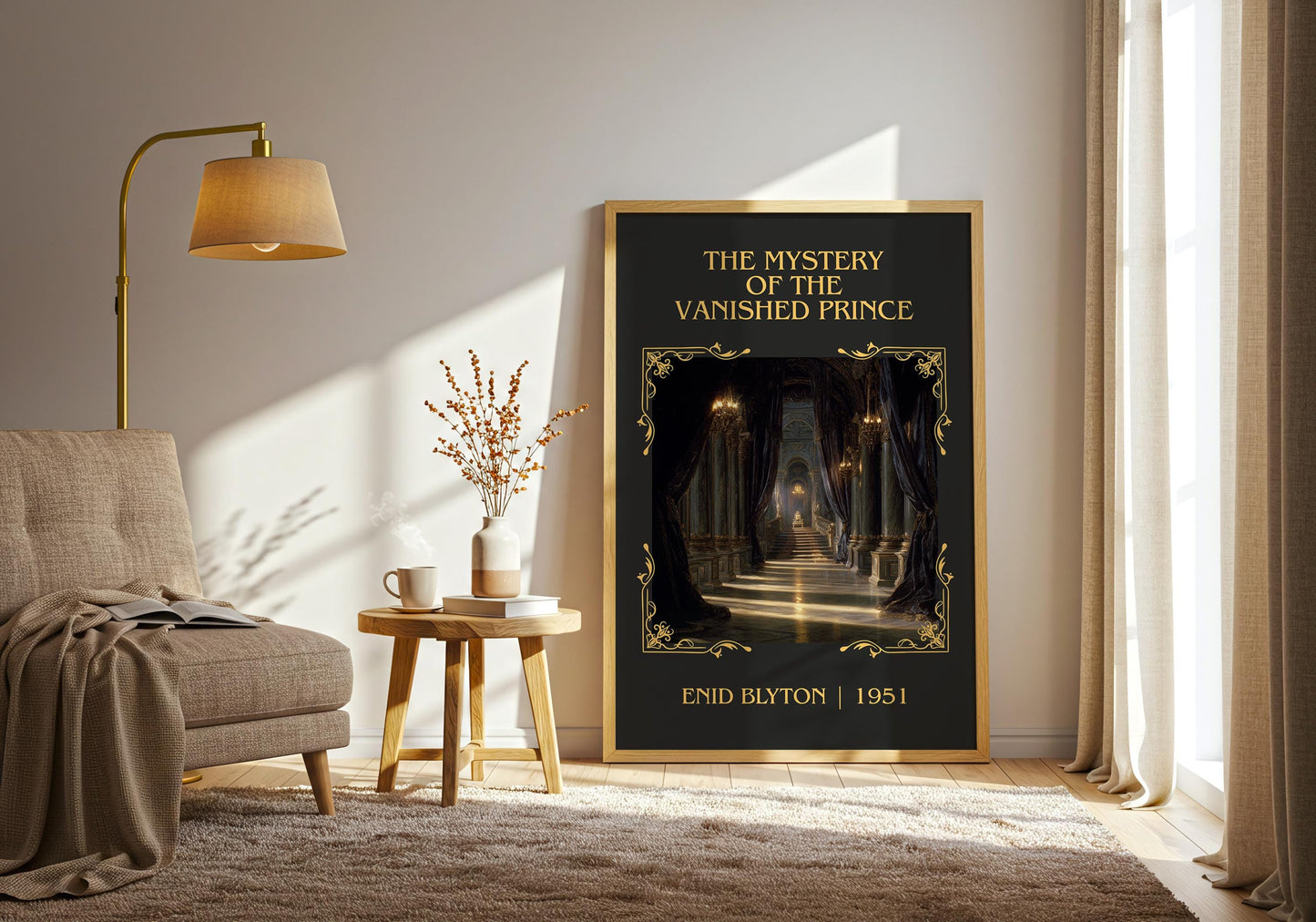 The Mystery Of The Vanished Prince by Enid Blyton High Quality Poster Print.Free Delivery Wall Art. Author Book Nook Minimalist Gift