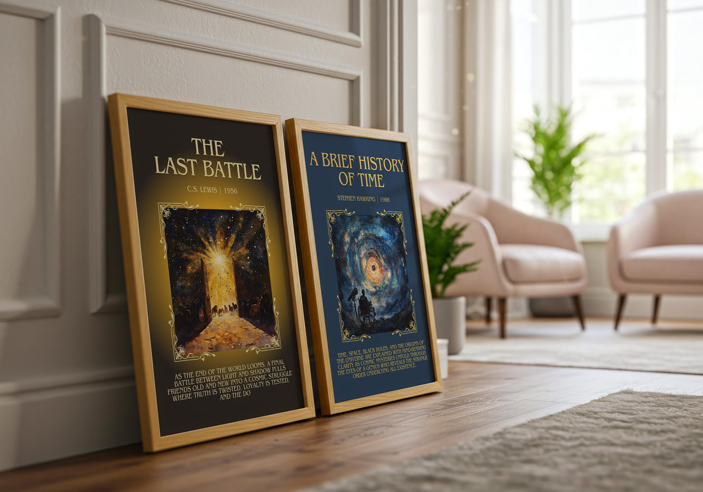 A Brief History of Time by Stephen Hawking Descriptive, High Quality Poster Print.Free Delivery Wall Art. Author&Blurb Book Artwork Novel