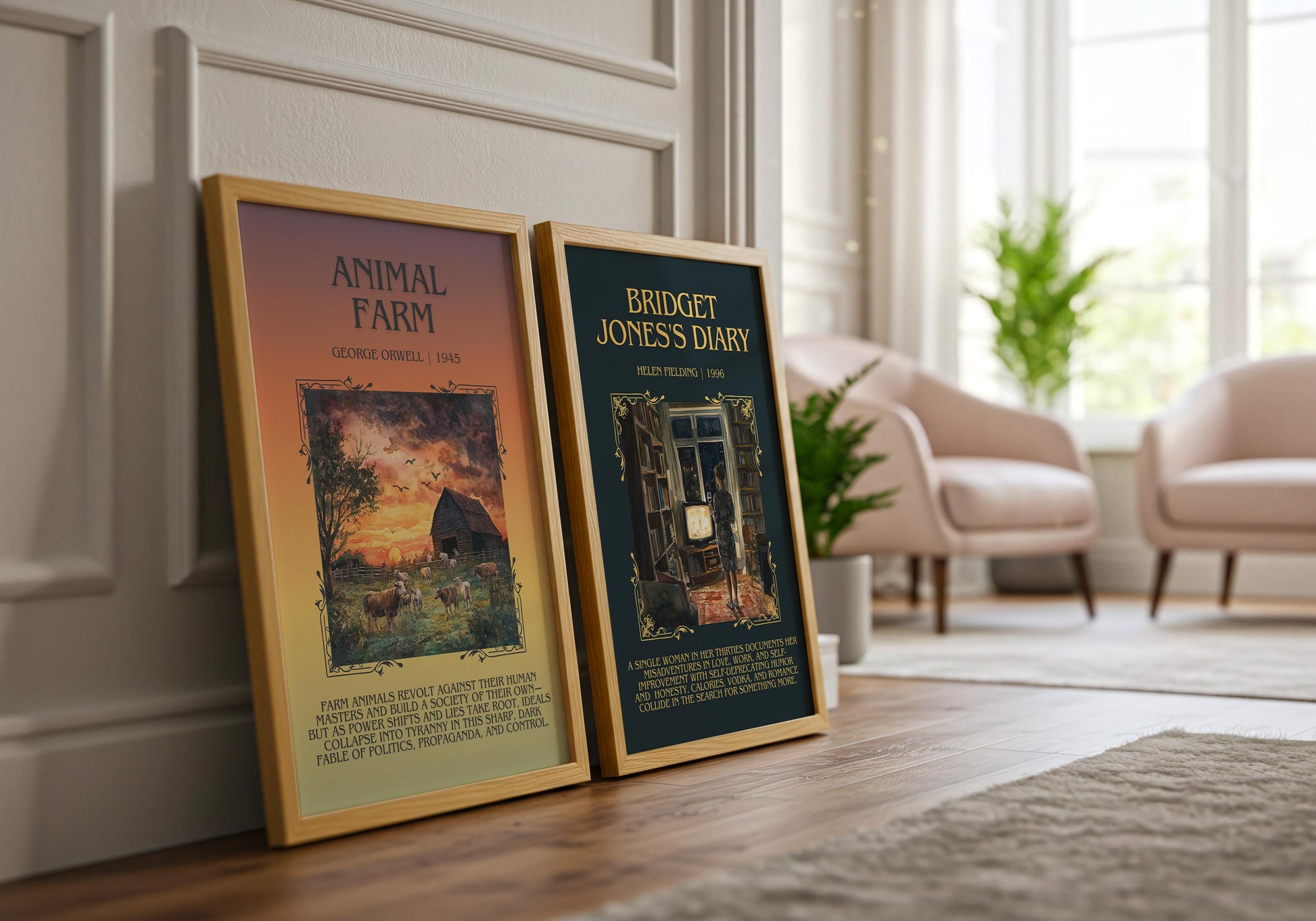 Bridget Jones's Diary by Helen Fielding Descriptive, High Quality Poster Print.Free Delivery Wall Art. Author&Blurb Book Artwork Novel