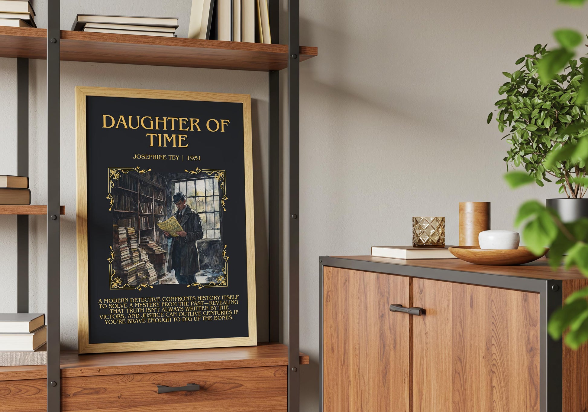 Daughter Of Time by Josephine They Descriptive, High Quality Poster Print.Free Delivery Wall Art. Author&Blurb Book Artwork Novel Nook Gift