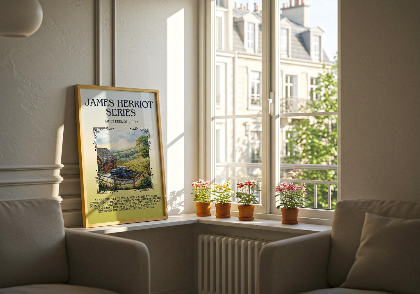 James Herriot Series by James Herriot Descriptive, High Quality Poster Print.Free Delivery Wall Art. Author&Blurb Book Artwork Novel Nook