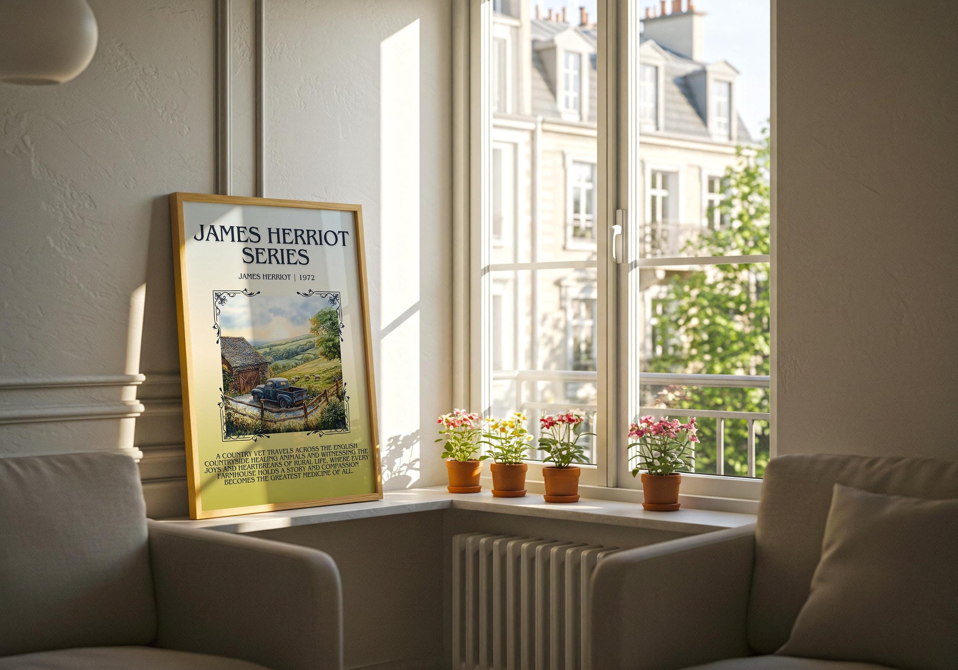 James Herriot Series by James Herriot Descriptive, High Quality Poster Print.Free Delivery Wall Art. Author&Blurb Book Artwork Novel Nook