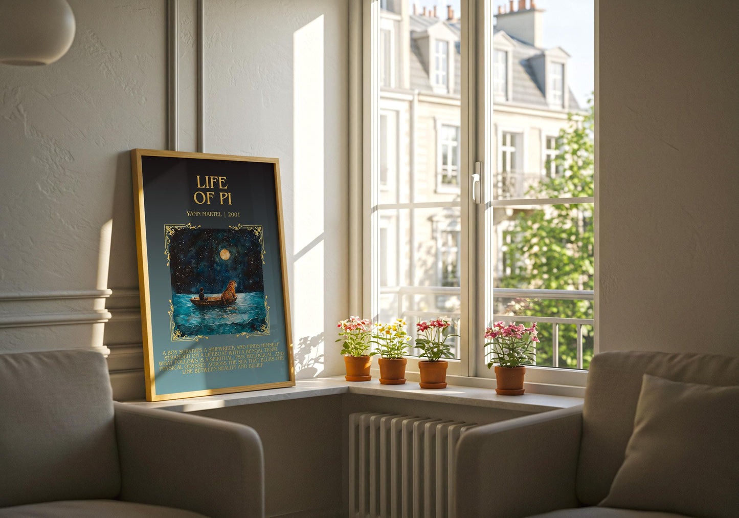 Life Of Pi by Yann Martell Descriptive, High Quality Poster Print.Free Delivery Wall Art. Author&Blurb Book Artwork Novel Nook Library Gift