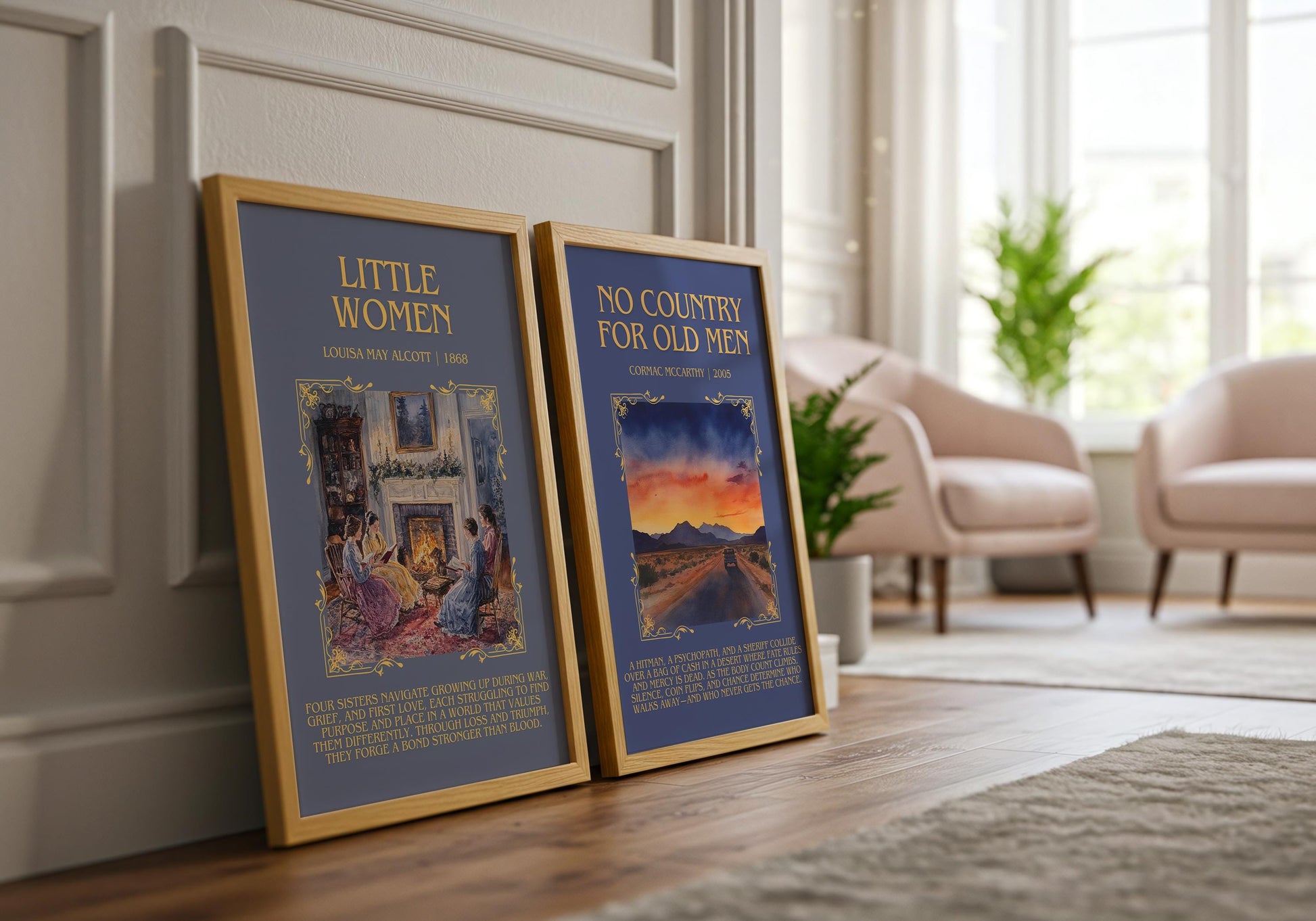 Little Women by Louisa May Alcott Descriptive, High Quality Poster Print.Free Delivery Wall Art. Author&Blurb Book Artwork Novel Nook