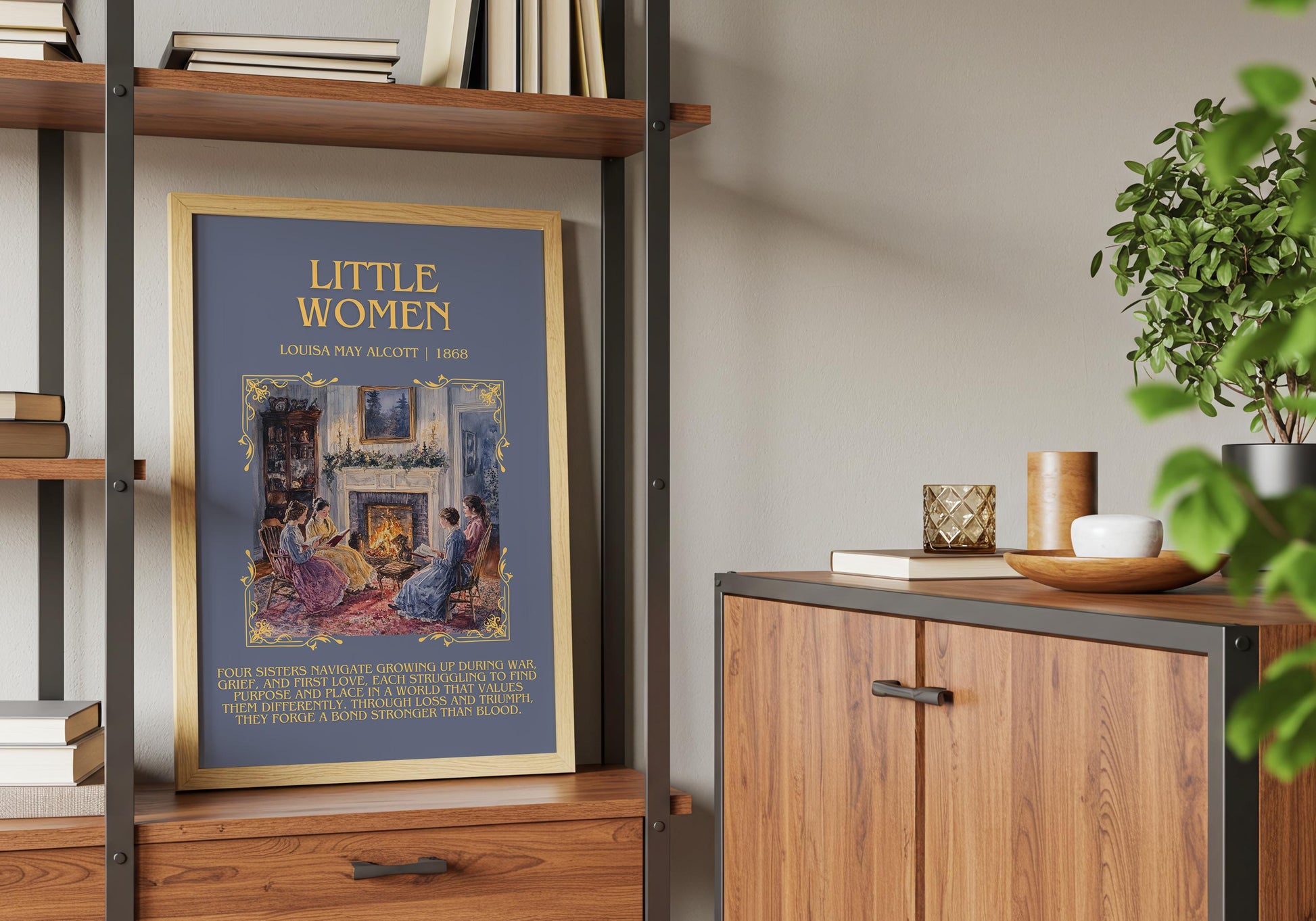 Little Women by Louisa May Alcott Descriptive, High Quality Poster Print.Free Delivery Wall Art. Author&Blurb Book Artwork Novel Nook
