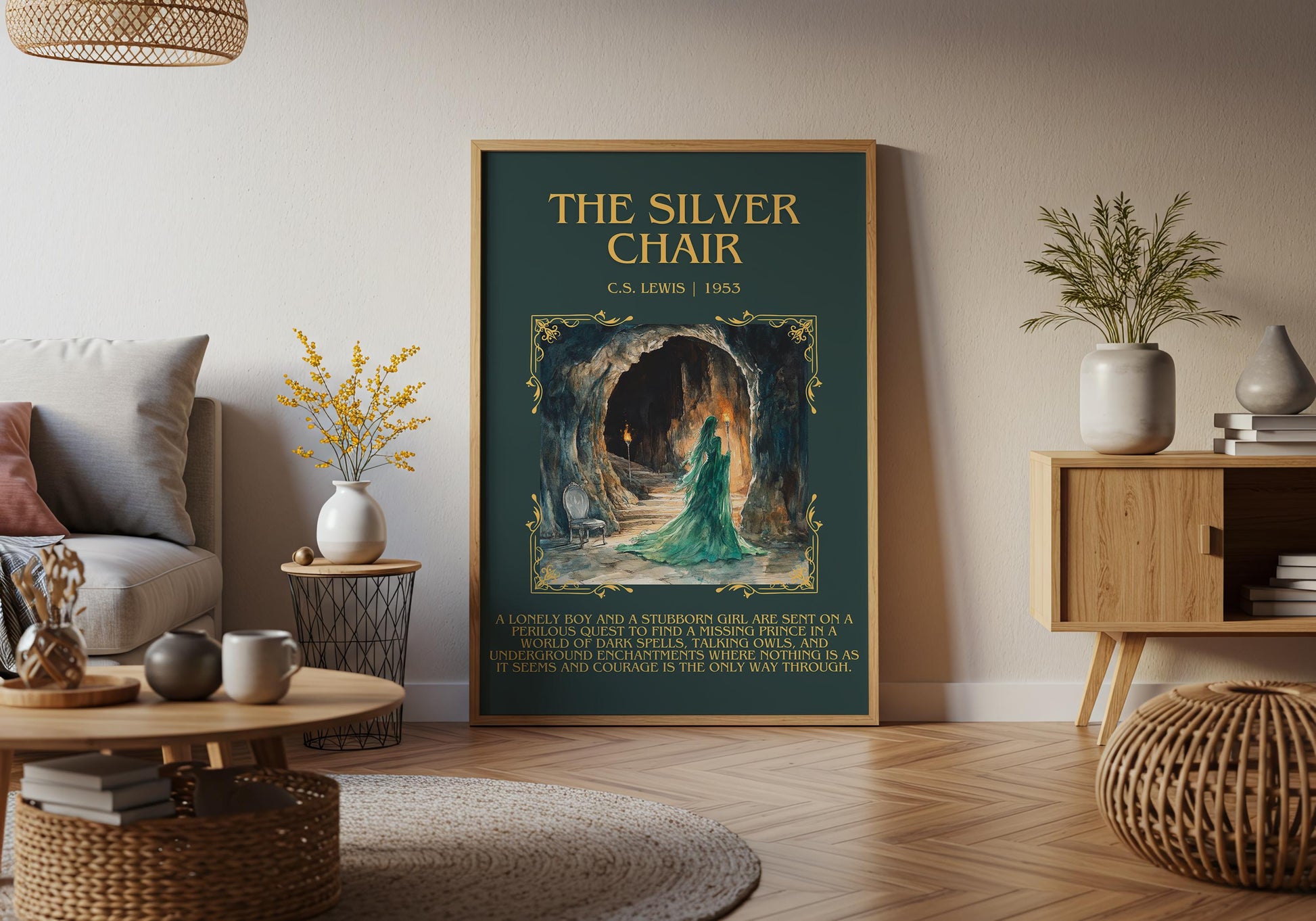 The Silver Chair by C.S. Lewis Descriptive, High Quality Poster Print.Free Delivery Wall Art. Author&Blurb Book Library