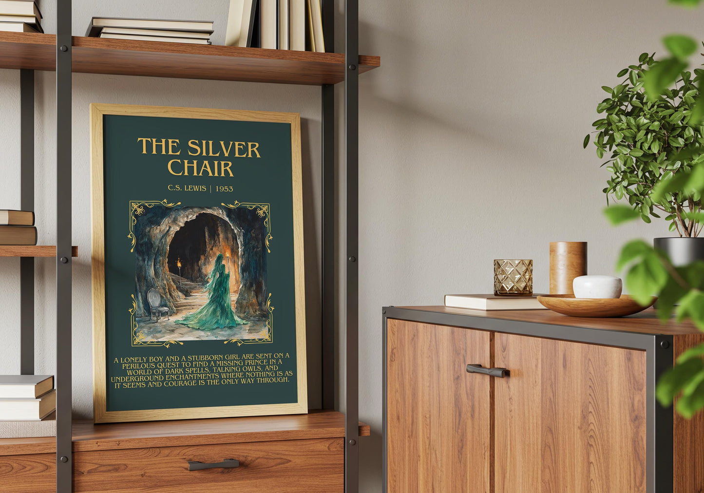 The Silver Chair by C.S. Lewis Descriptive, High Quality Poster Print.Free Delivery Wall Art. Author&Blurb Book Library