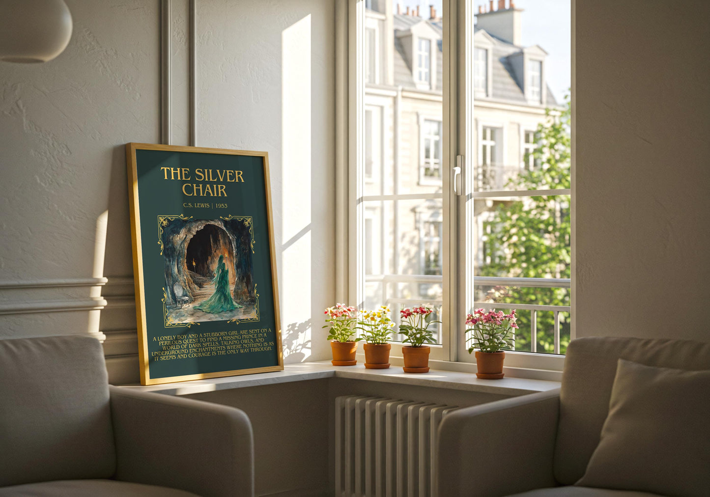 The Silver Chair by C.S. Lewis Descriptive, High Quality Poster Print.Free Delivery Wall Art. Author&Blurb Book Library