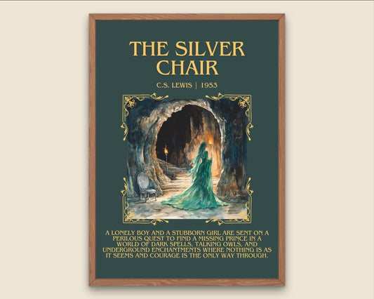 The Silver Chair by C.S. Lewis Descriptive, High Quality Poster Print.Free Delivery Wall Art. Author&Blurb Book Library